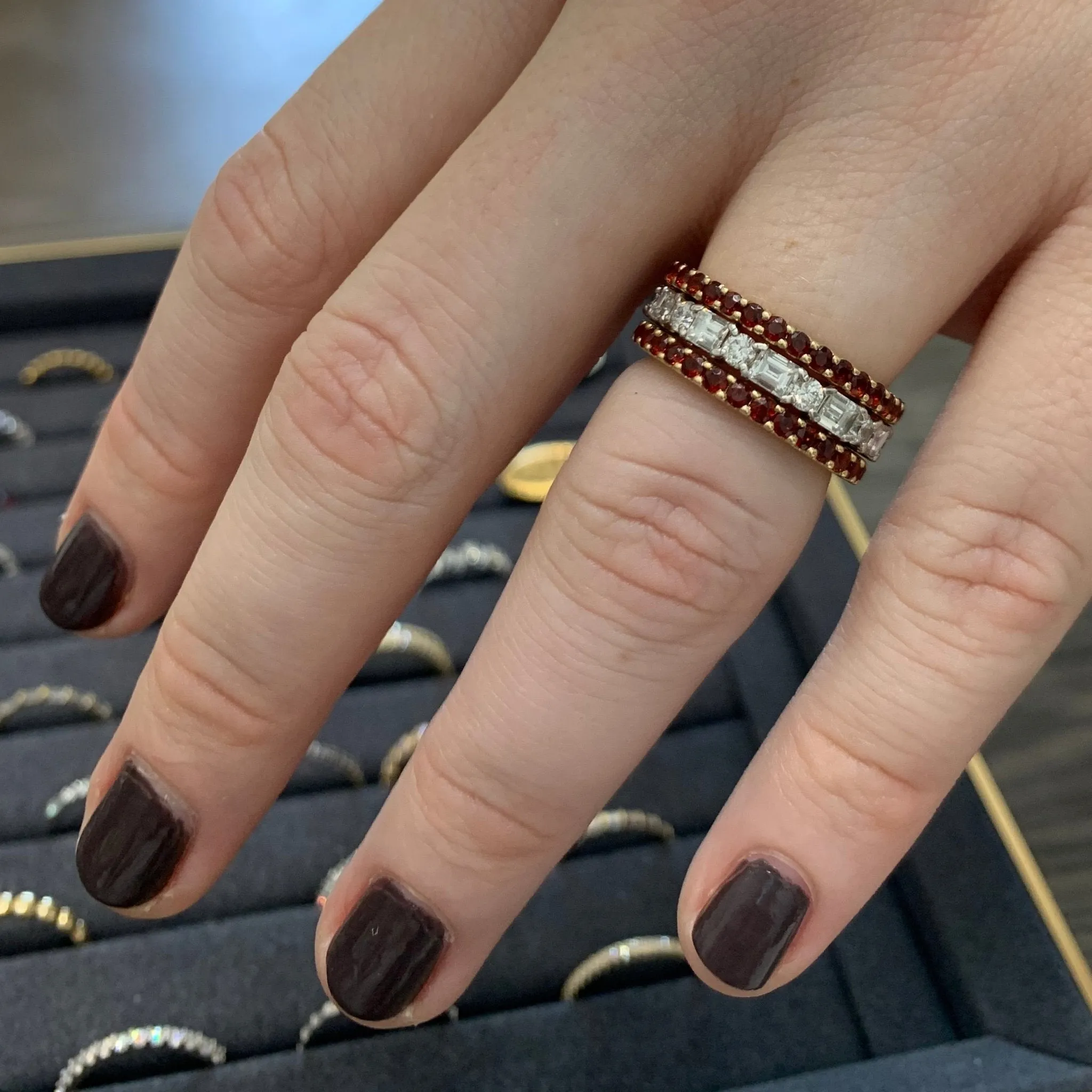 Garnet Band sold by LINDSEY LEIGH JEWELRY product image thumbnail 4