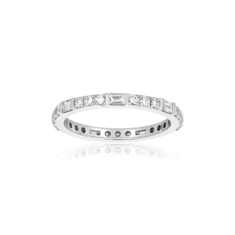 Alternating Baguette and Triple Round Band sold by LINDSEY LEIGH JEWELRY