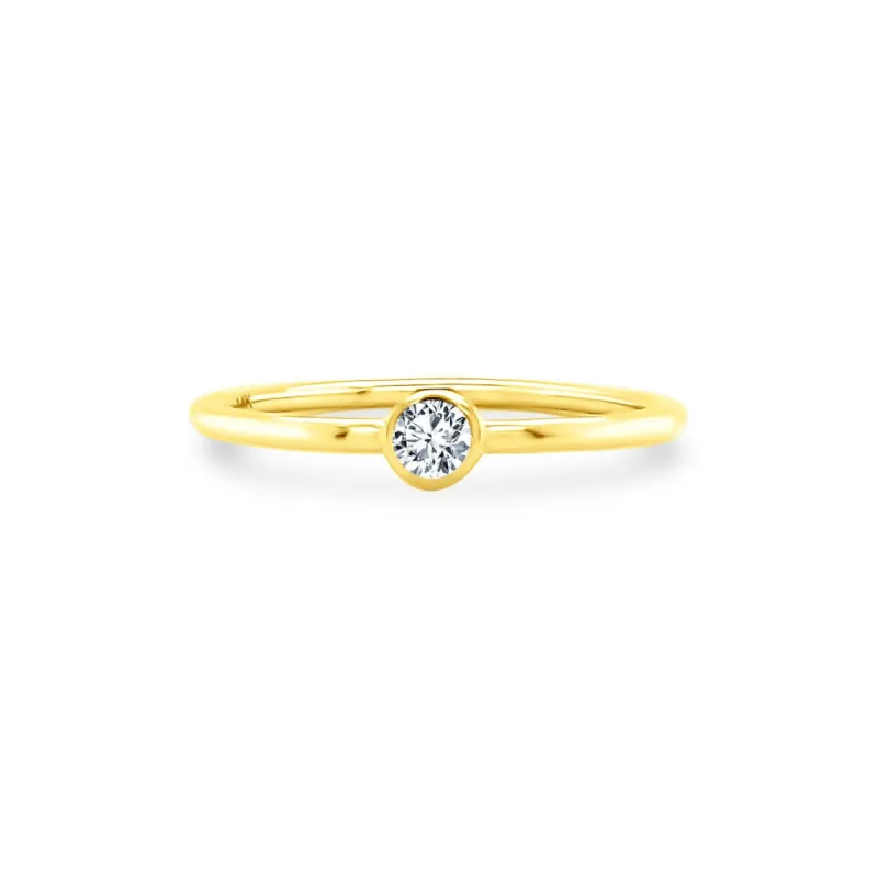 Single Bezel Ring made by LINDSEY LEIGH JEWELRY