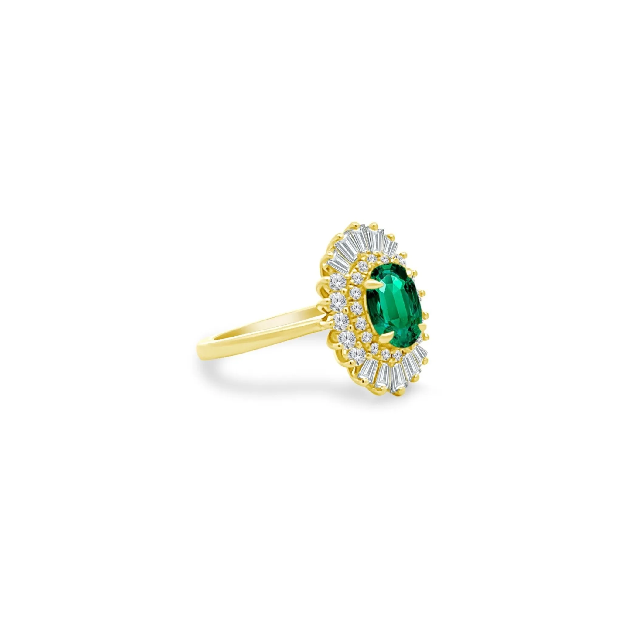 1.43ct Emerald Sunburst Ring sold by LINDSEY LEIGH JEWELRY product image thumbnail 5