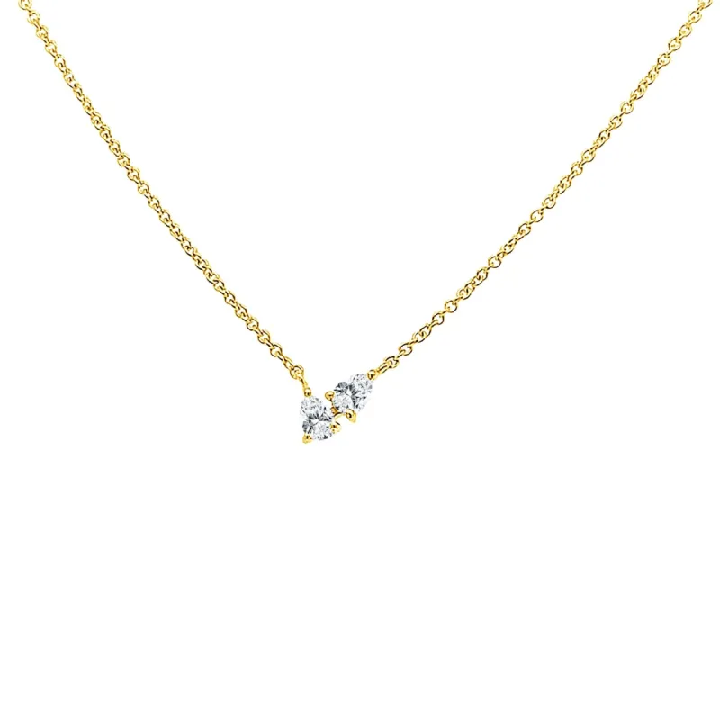 Diamond Pear Duo Necklace sold by LINDSEY LEIGH JEWELRY