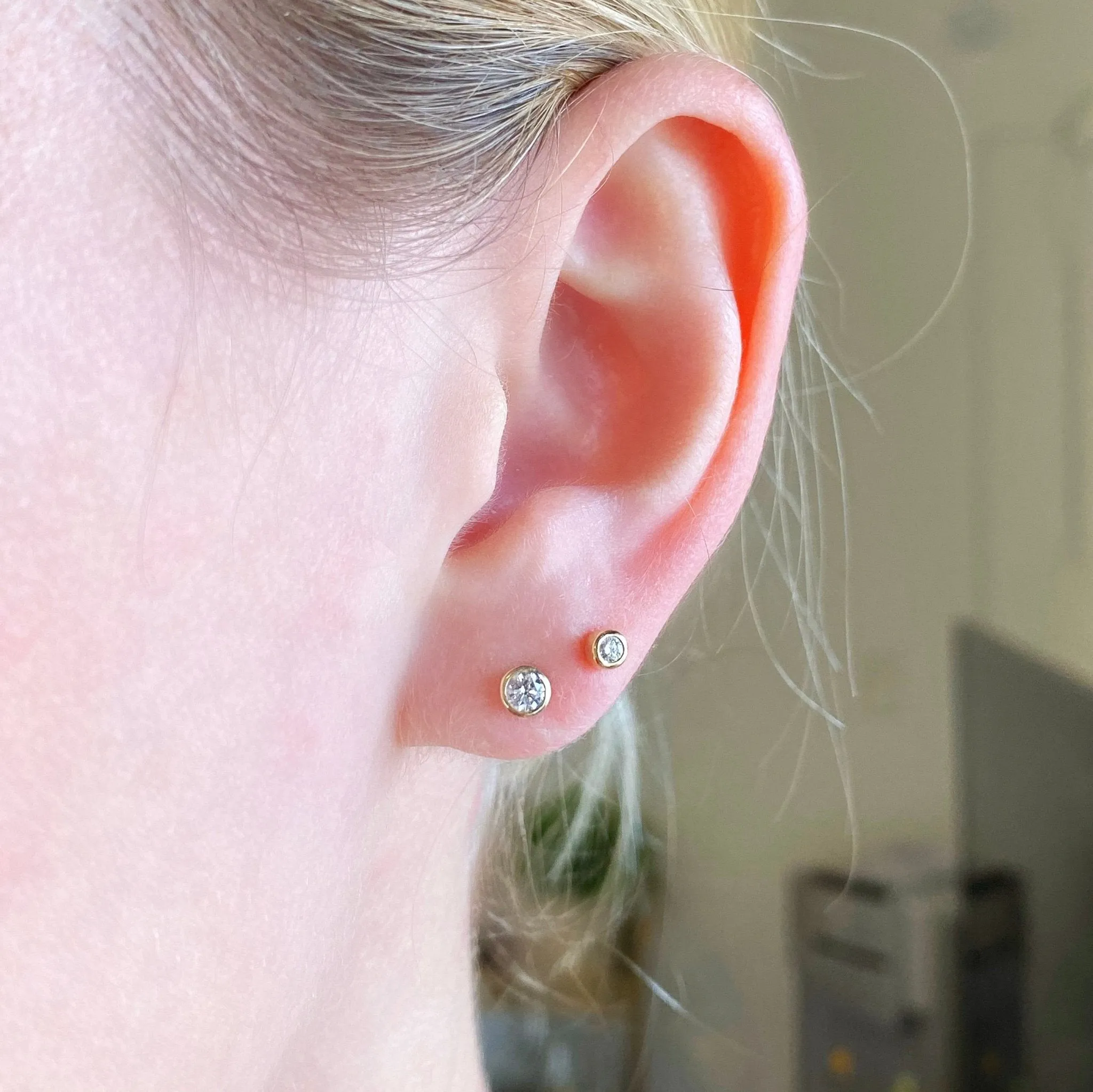 Bezel Studs sold by LINDSEY LEIGH JEWELRY product image thumbnail 3