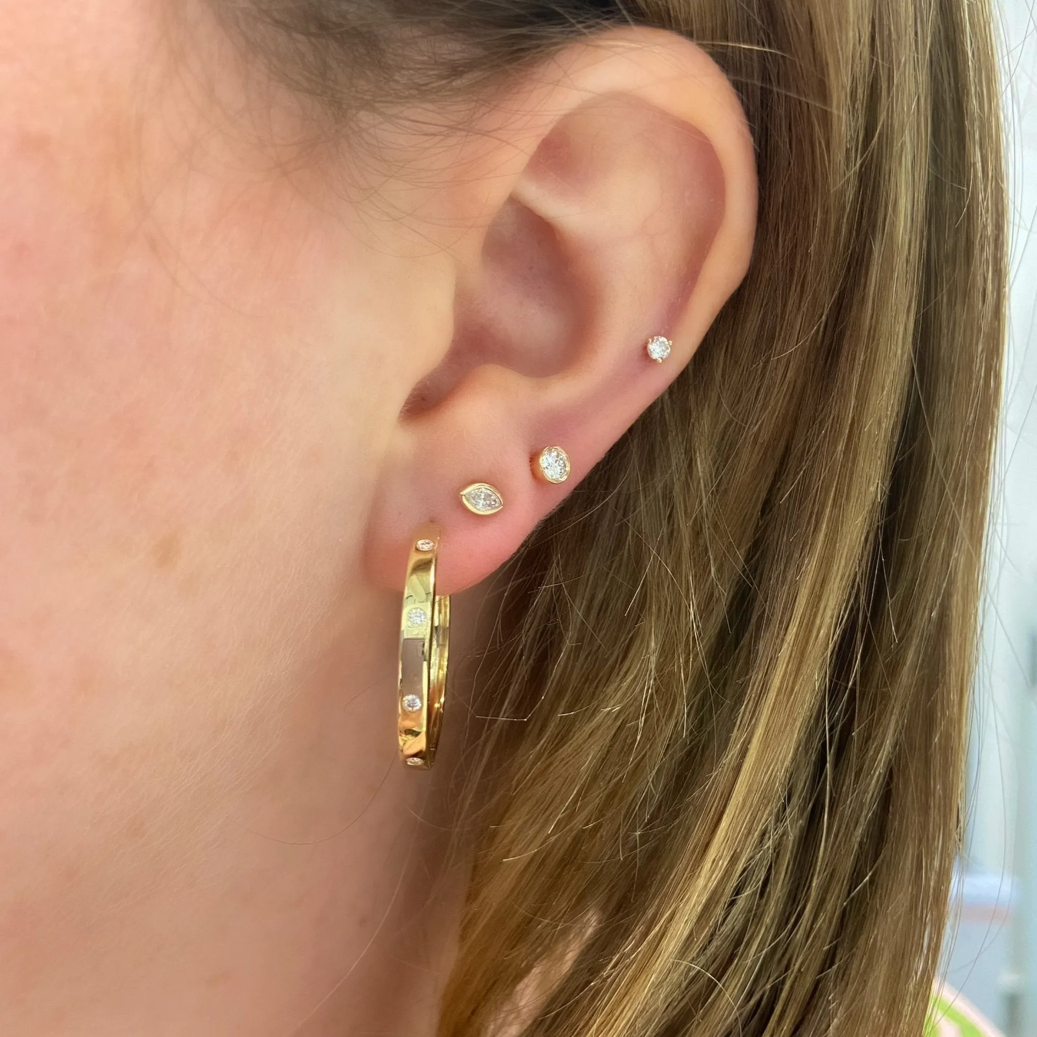 Bezel Studs sold by LINDSEY LEIGH JEWELRY product image thumbnail 4