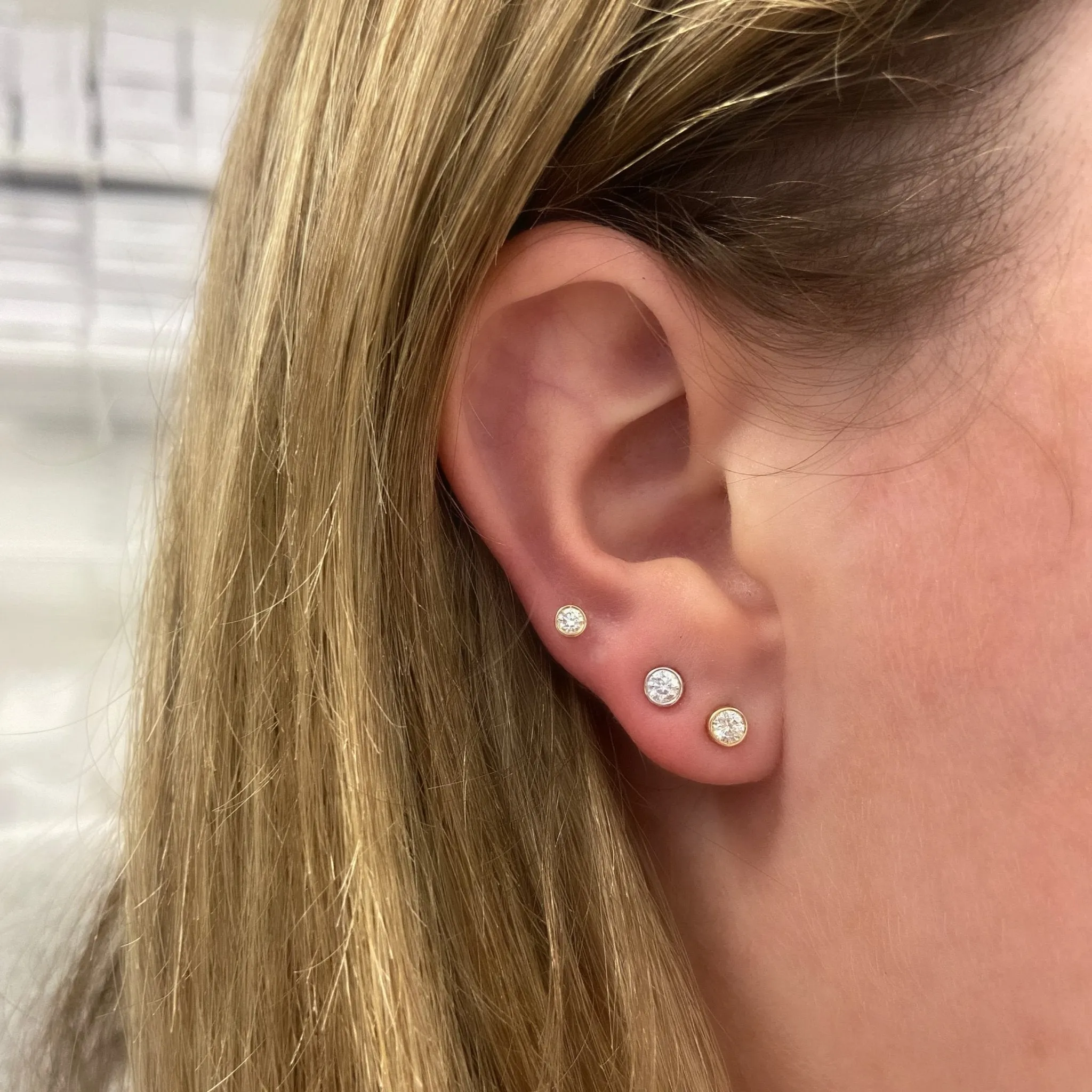 Bezel Studs sold by LINDSEY LEIGH JEWELRY product image thumbnail 5