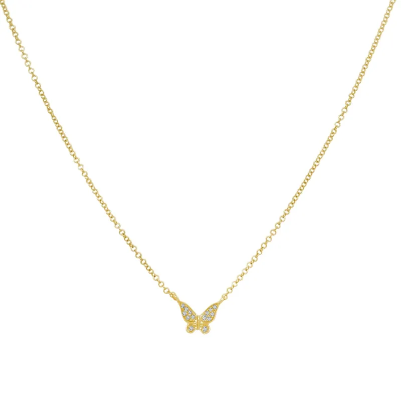 Diamond Butterfly Necklace sold by LINDSEY LEIGH JEWELRY
