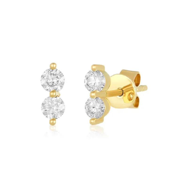 Double Diamond Stud sold by LINDSEY LEIGH JEWELRY