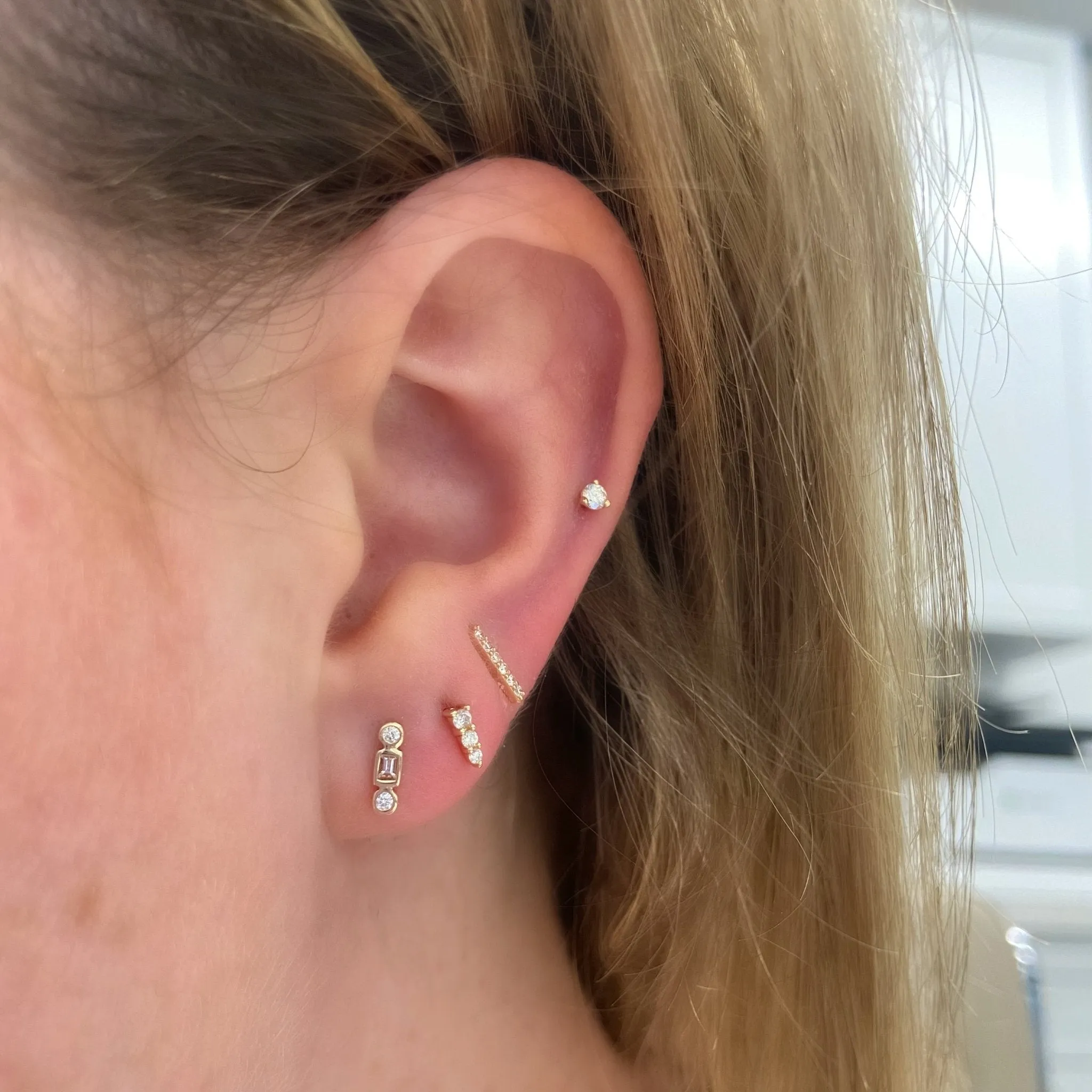 Graduated Diamond Stud sold by LINDSEY LEIGH JEWELRY product image thumbnail 5