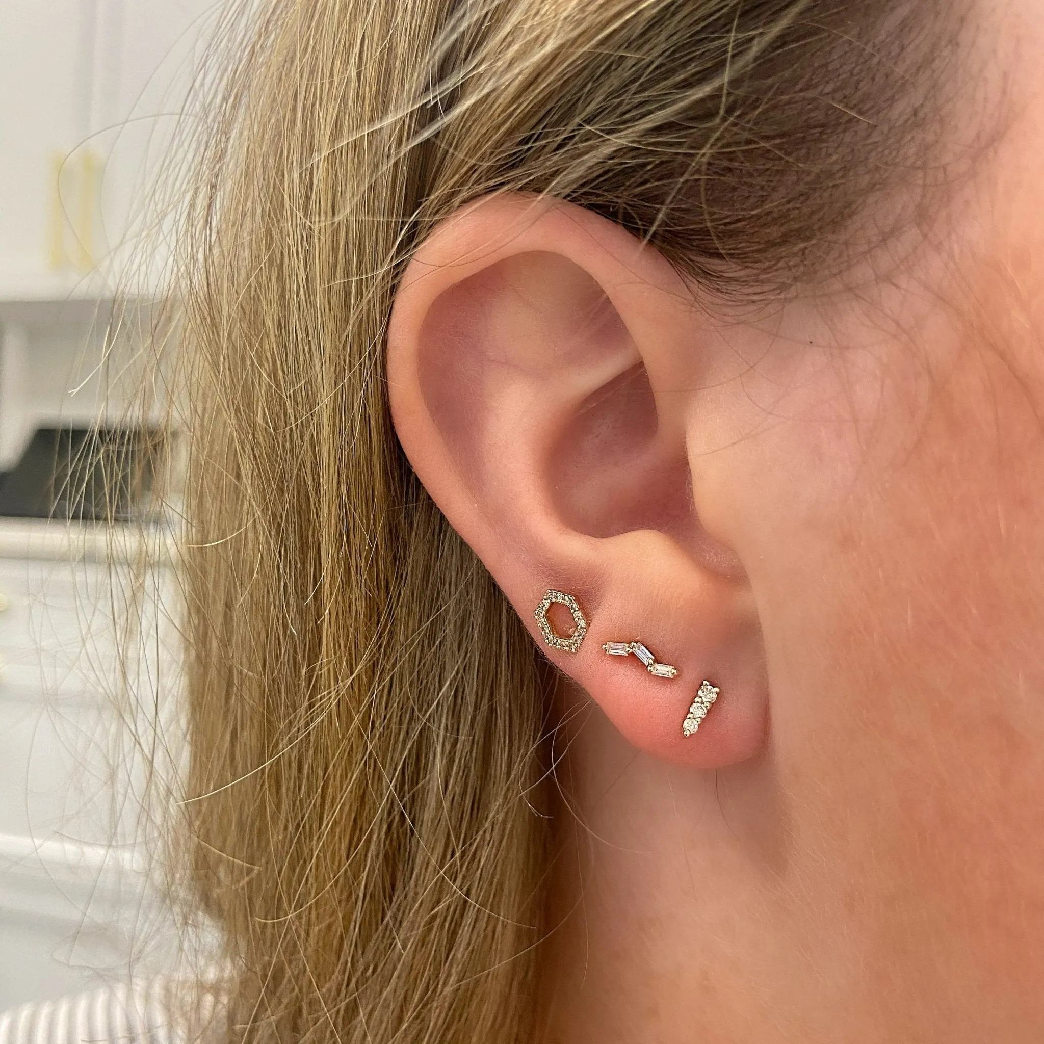 Graduated Diamond Stud sold by LINDSEY LEIGH JEWELRY product image thumbnail 2