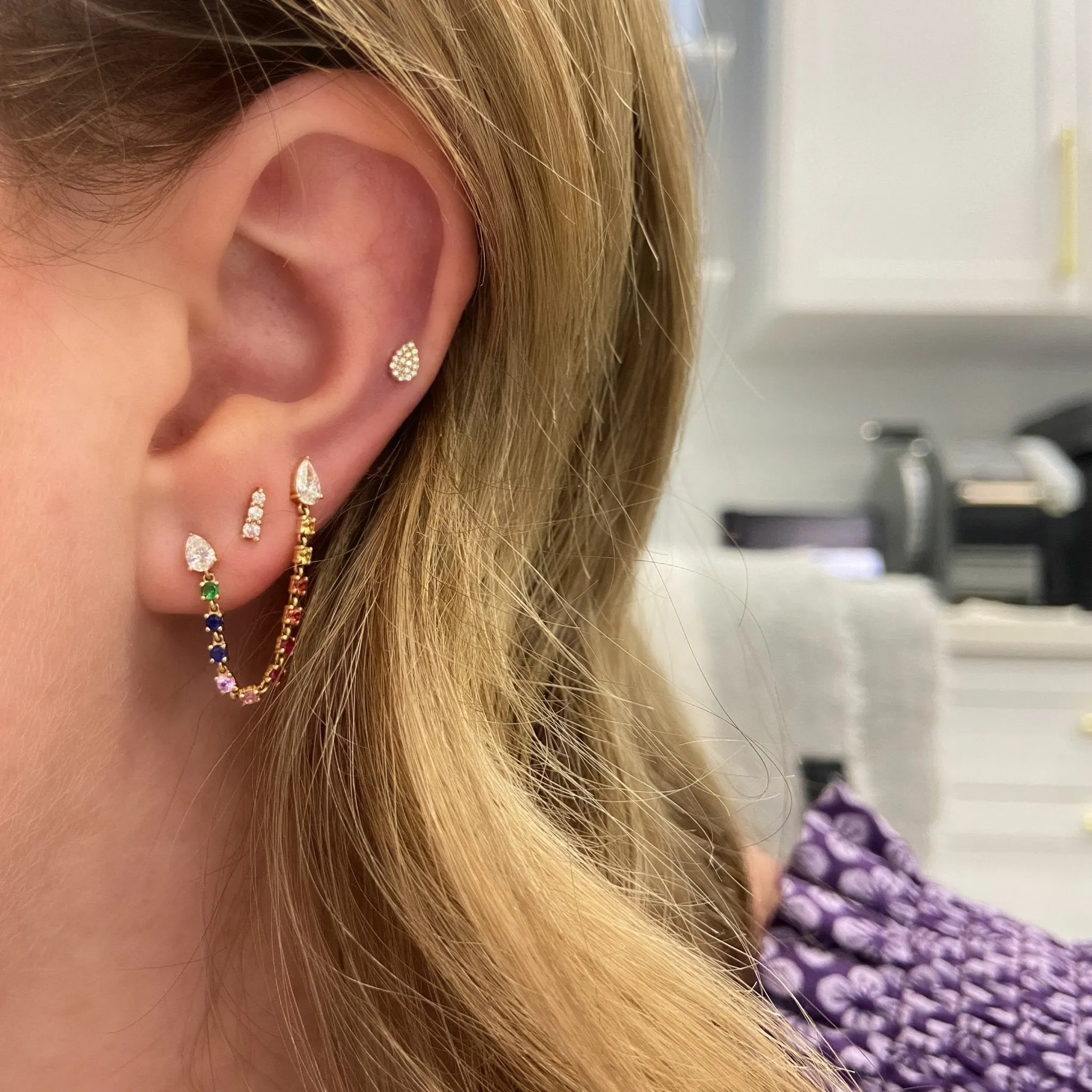 Graduated Diamond Stud sold by LINDSEY LEIGH JEWELRY product image thumbnail 3