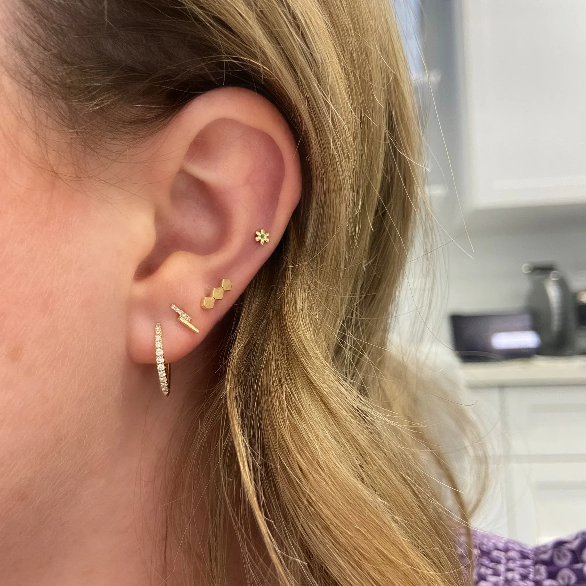 Mini Flower Stud sold by LINDSEY LEIGH JEWELRY product image thumbnail 5