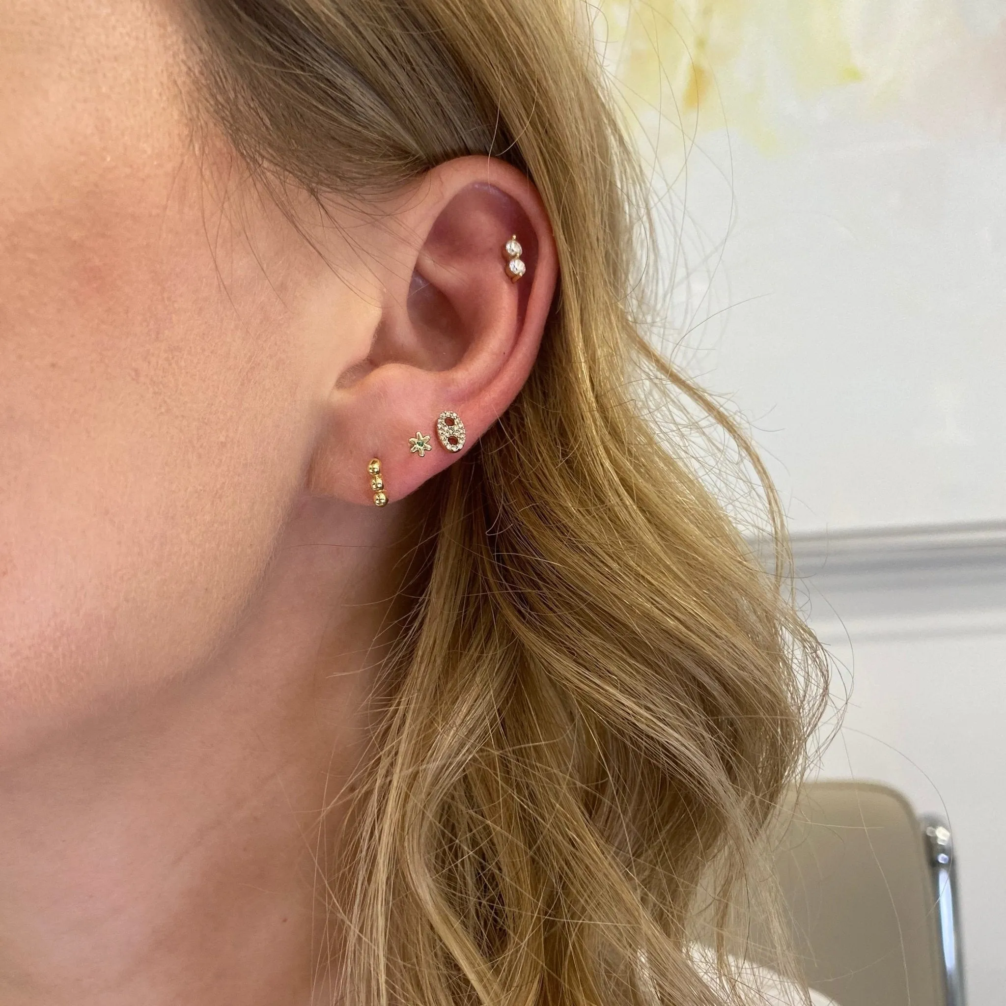 Mini Flower Stud sold by LINDSEY LEIGH JEWELRY product image thumbnail 3