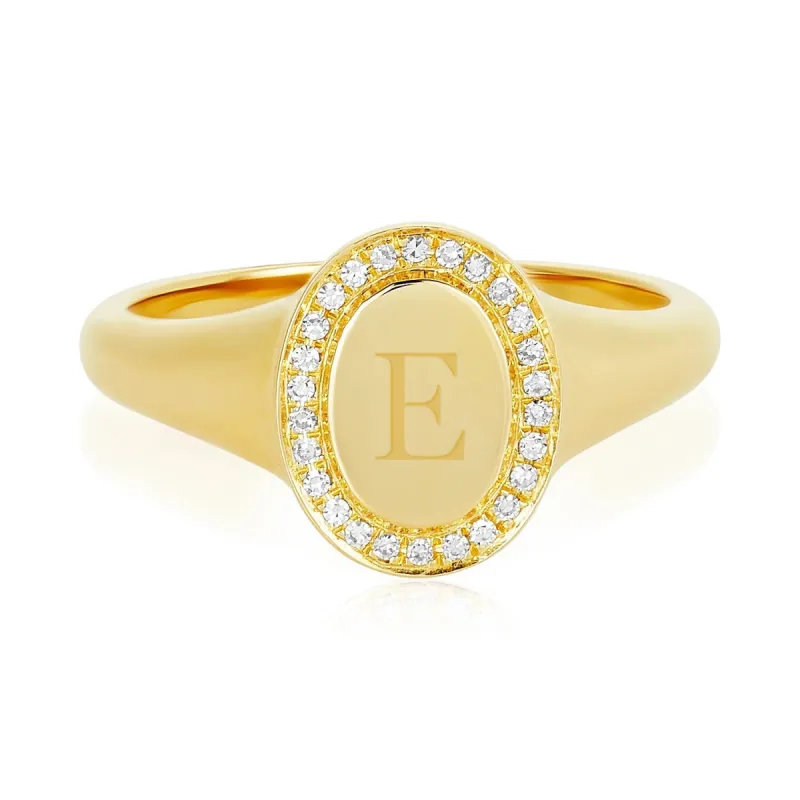 Diamond Signet Ring sold by LINDSEY LEIGH JEWELRY