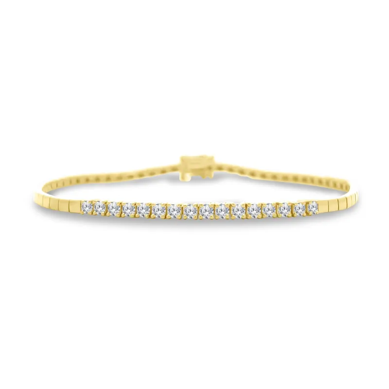 Cube Gold Chain Diamond Bracelet sold by LINDSEY LEIGH JEWELRY