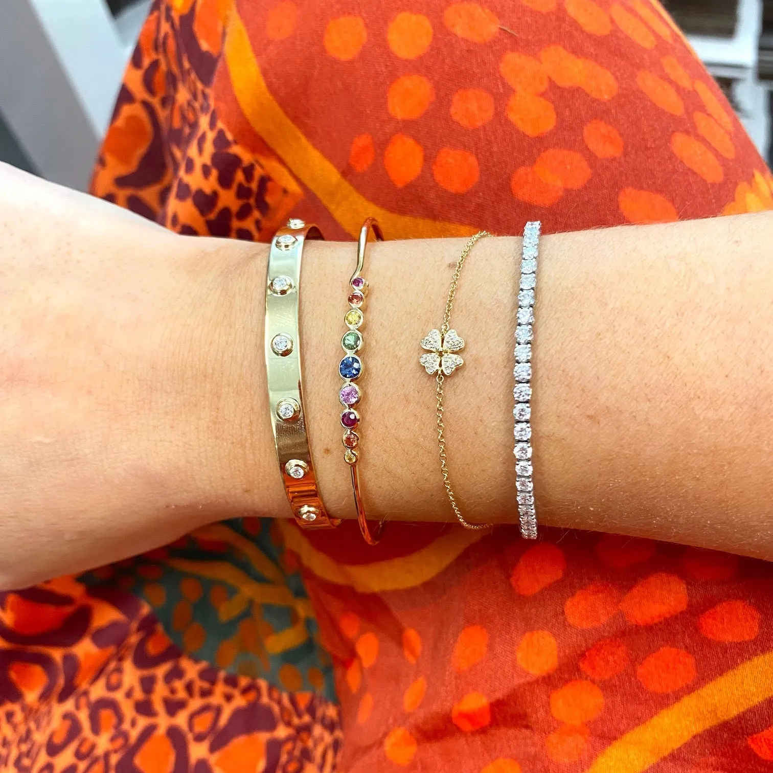 Diamond Clover Bracelet sold by LINDSEY LEIGH JEWELRY product image thumbnail 5