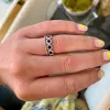 Sapphire & Diamond Halo Band sold by LINDSEY LEIGH JEWELRY
