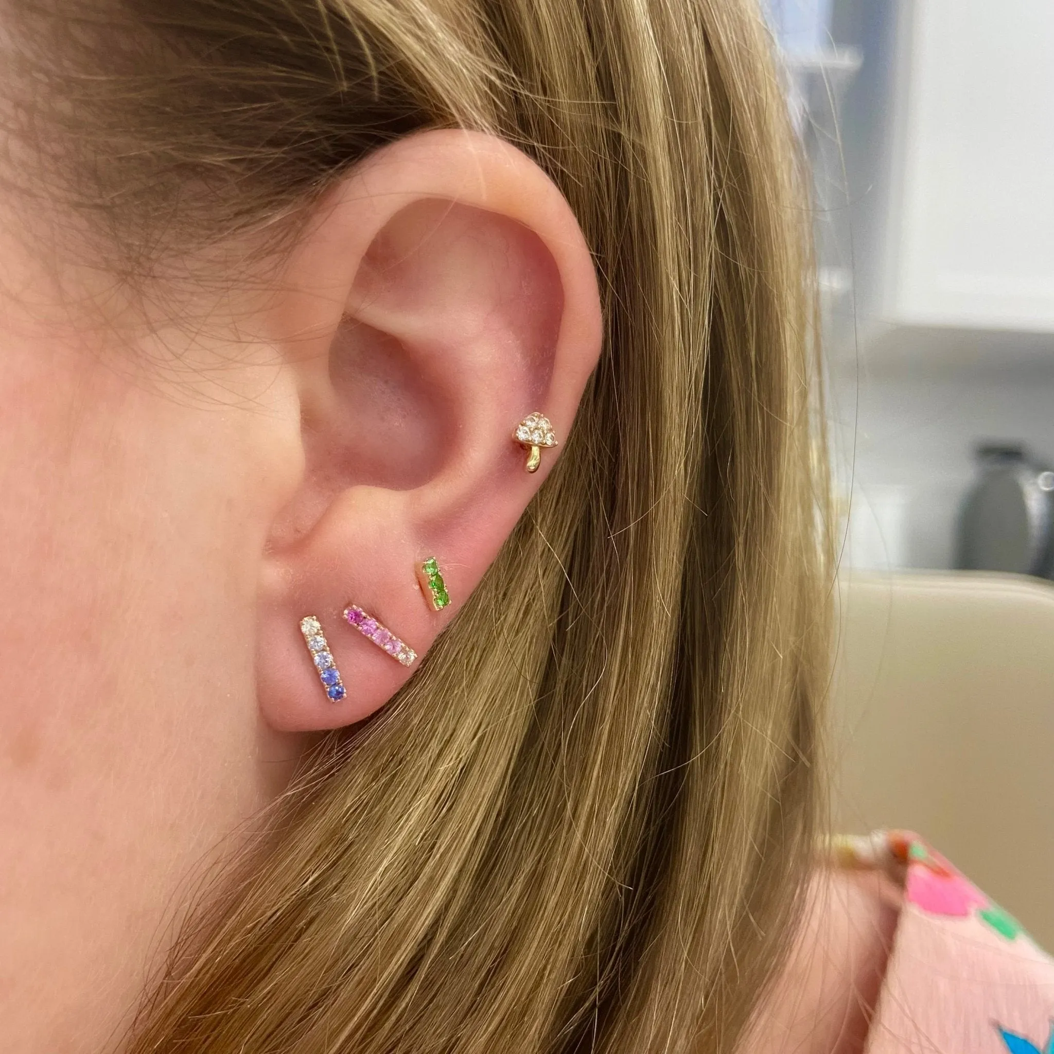 Petite Tsavorite Bar Stud sold by LINDSEY LEIGH JEWELRY product image thumbnail 5