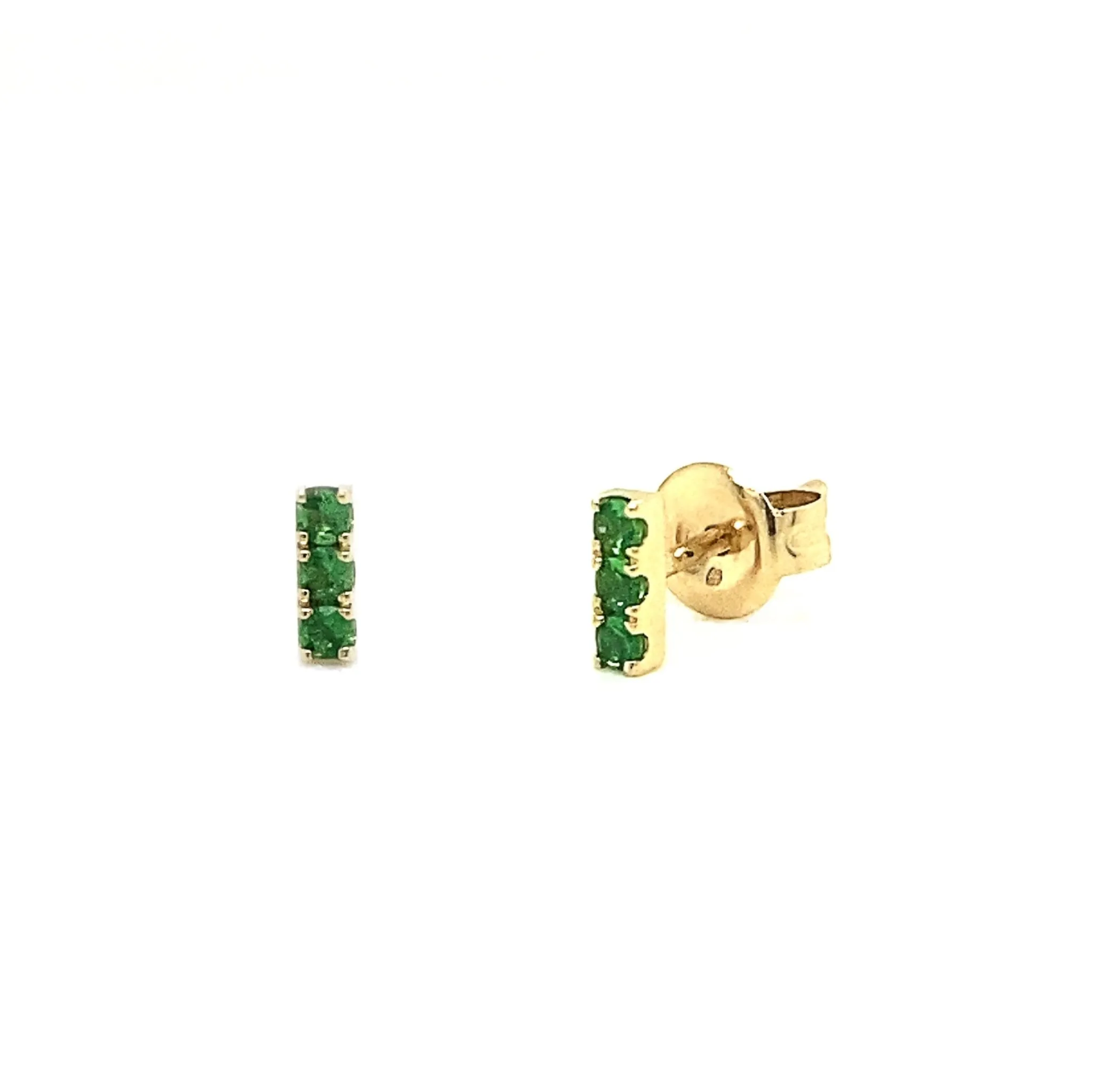 Petite Tsavorite Bar Stud sold by LINDSEY LEIGH JEWELRY