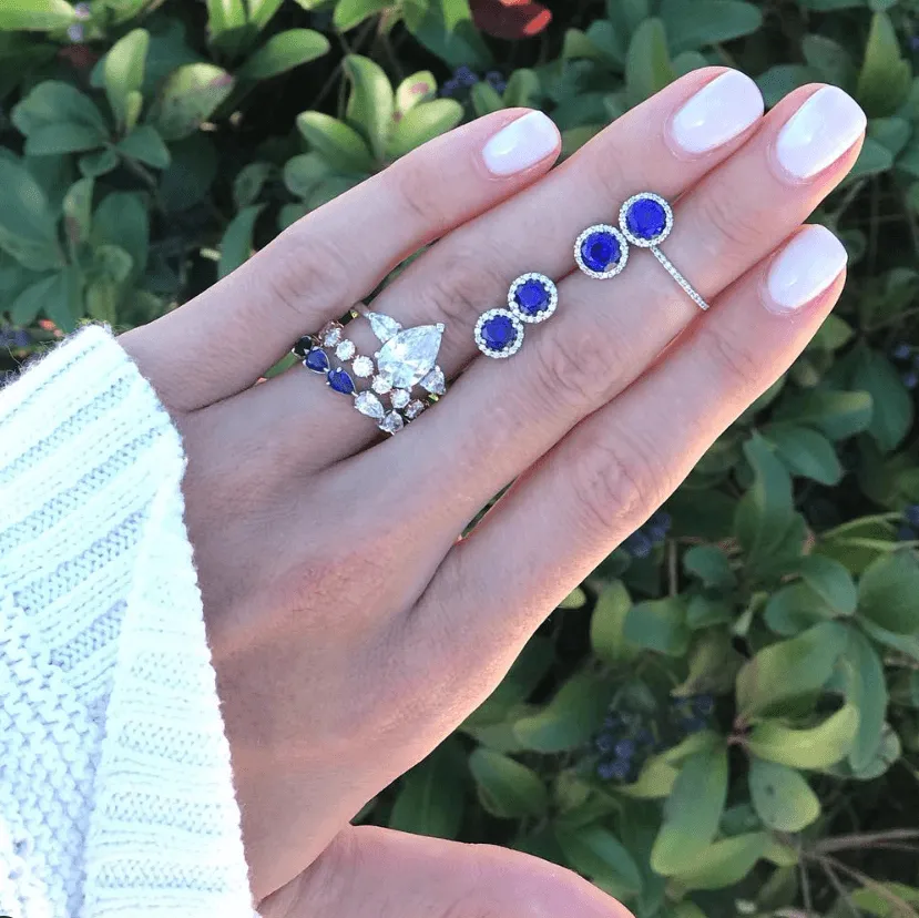 Chatham Sapphire Earrings sold by LINDSEY LEIGH JEWELRY product image thumbnail 3