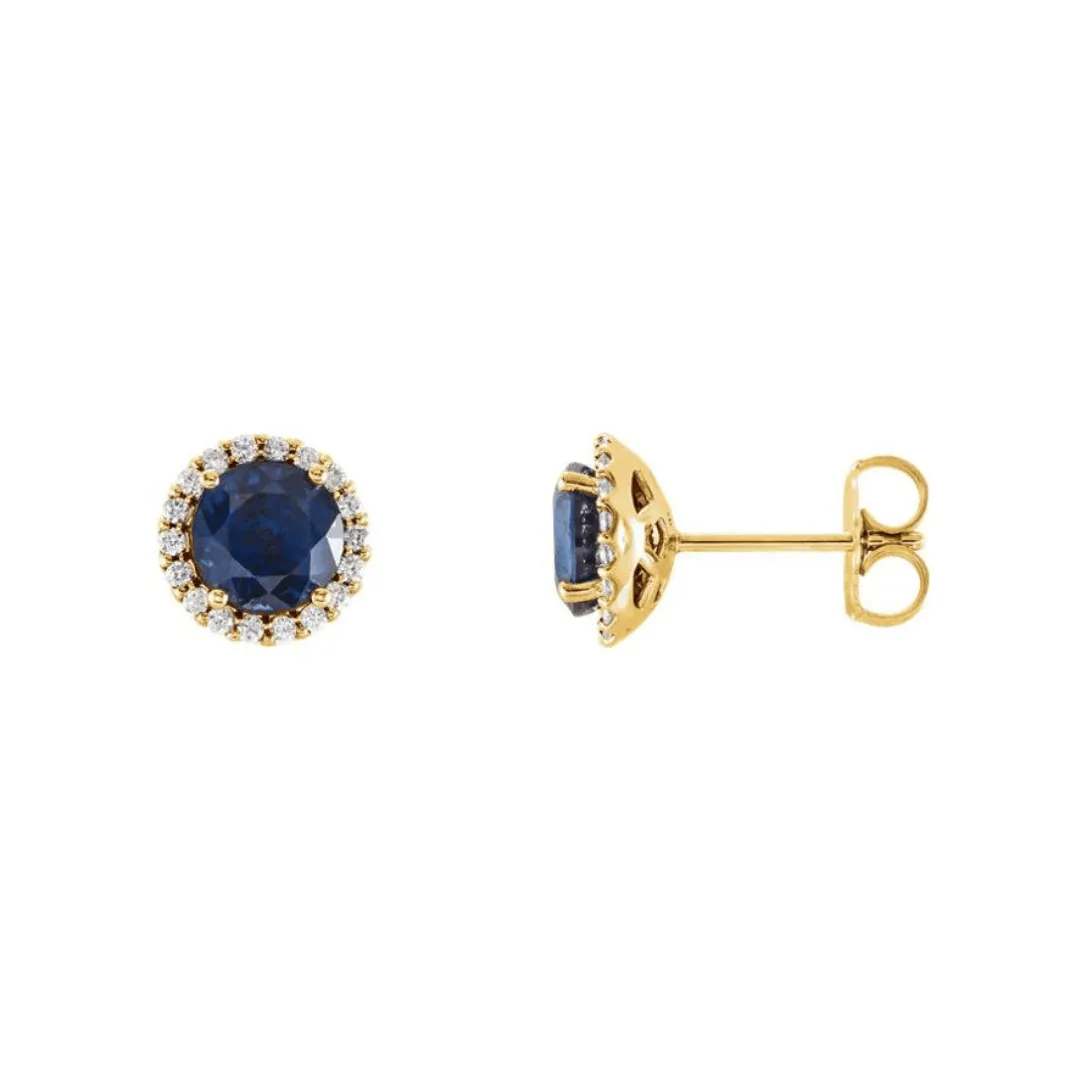 Chatham Sapphire Earrings sold by LINDSEY LEIGH JEWELRY