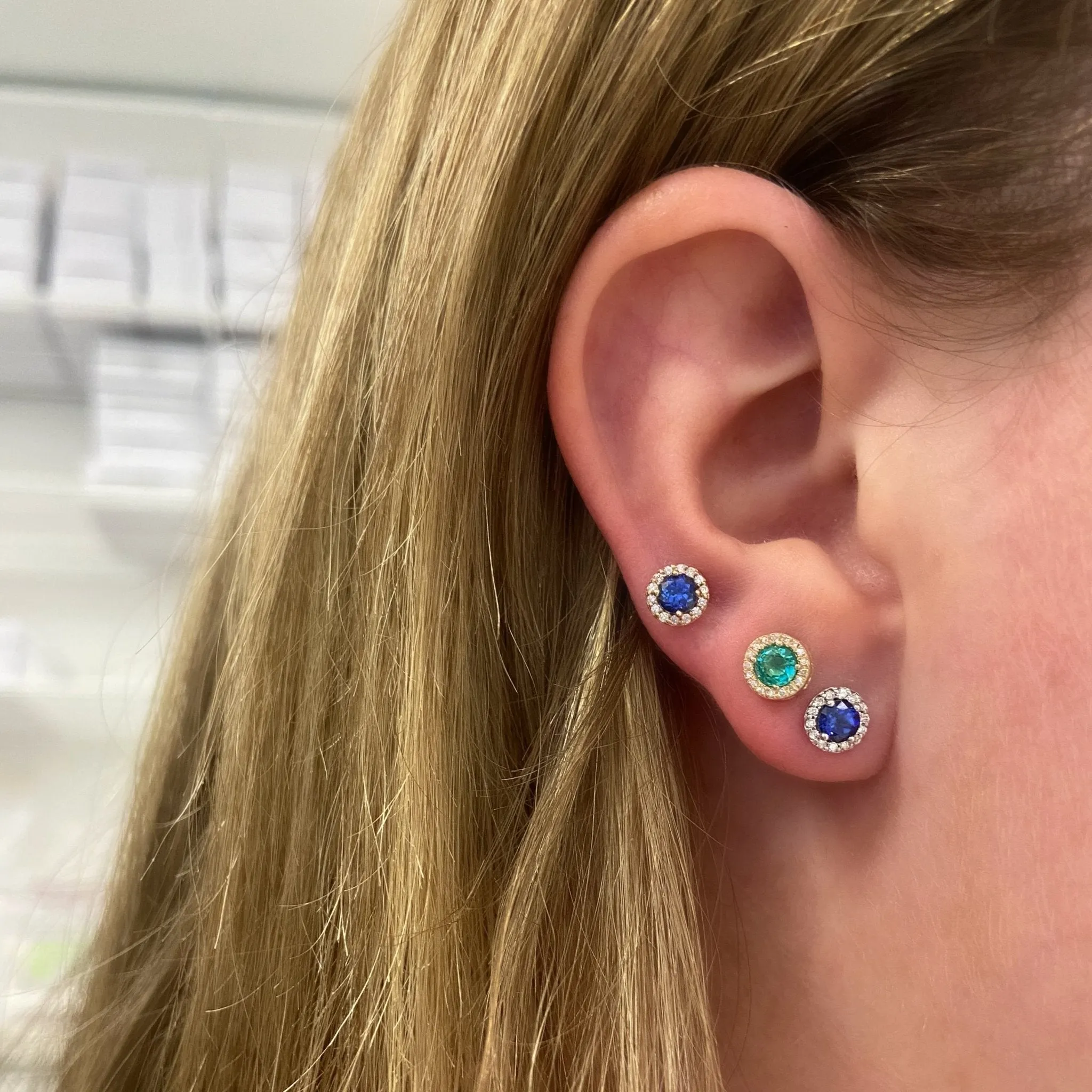 Chatham Sapphire Earrings sold by LINDSEY LEIGH JEWELRY product image thumbnail 5