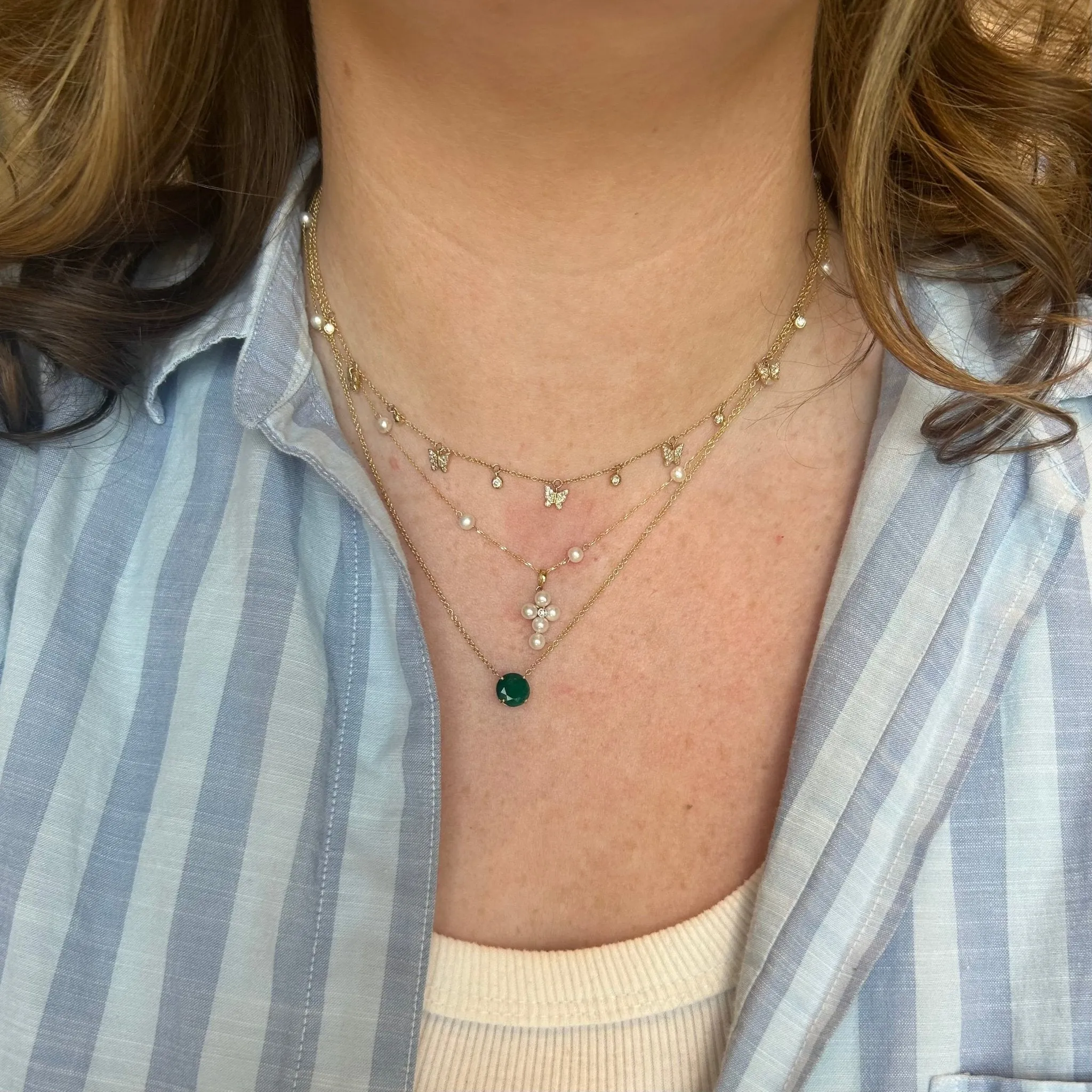 1.81ct Basket Set Colombian Emerald Necklace sold by LINDSEY LEIGH JEWELRY product image thumbnail 4