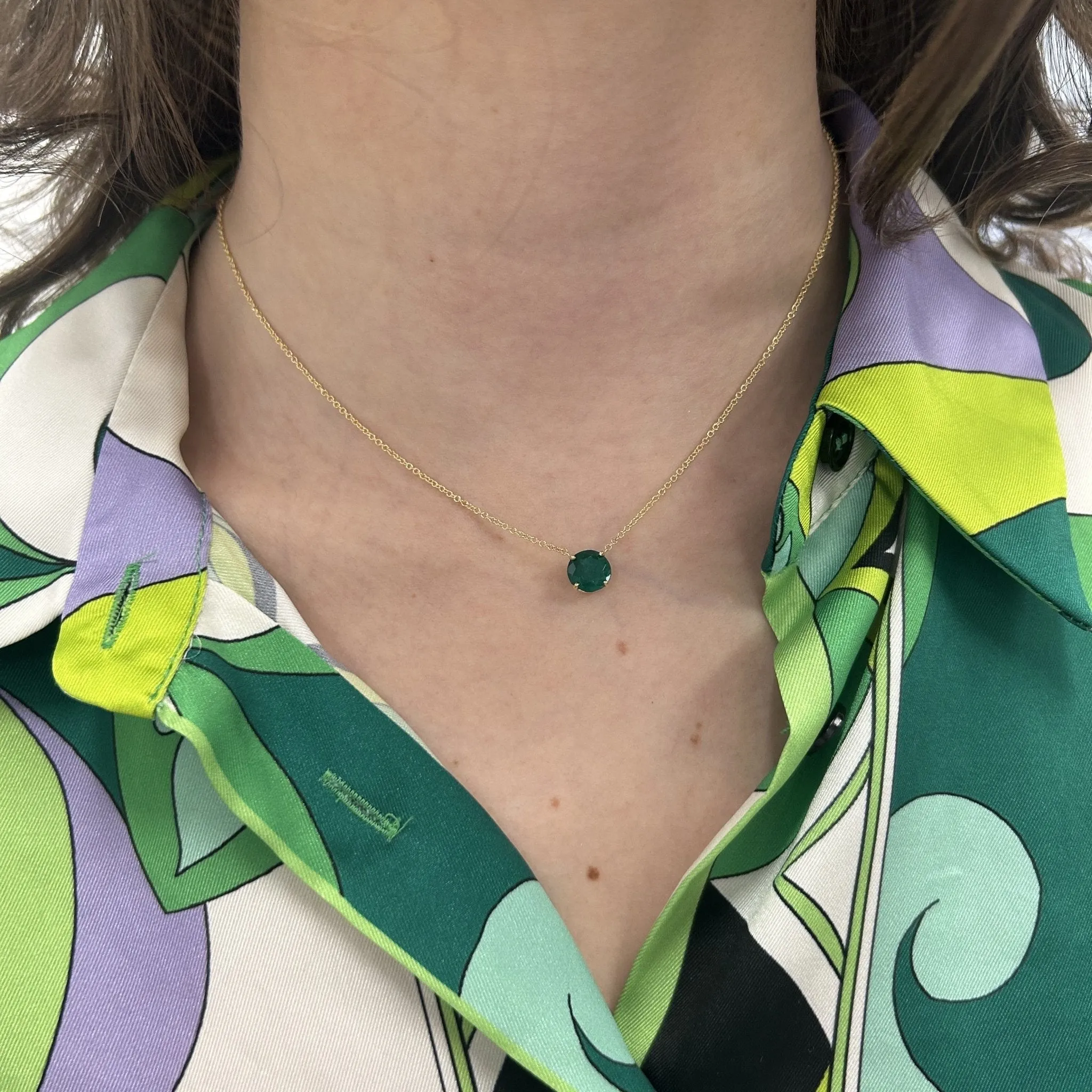 1.81ct Basket Set Colombian Emerald Necklace sold by LINDSEY LEIGH JEWELRY product image thumbnail 3