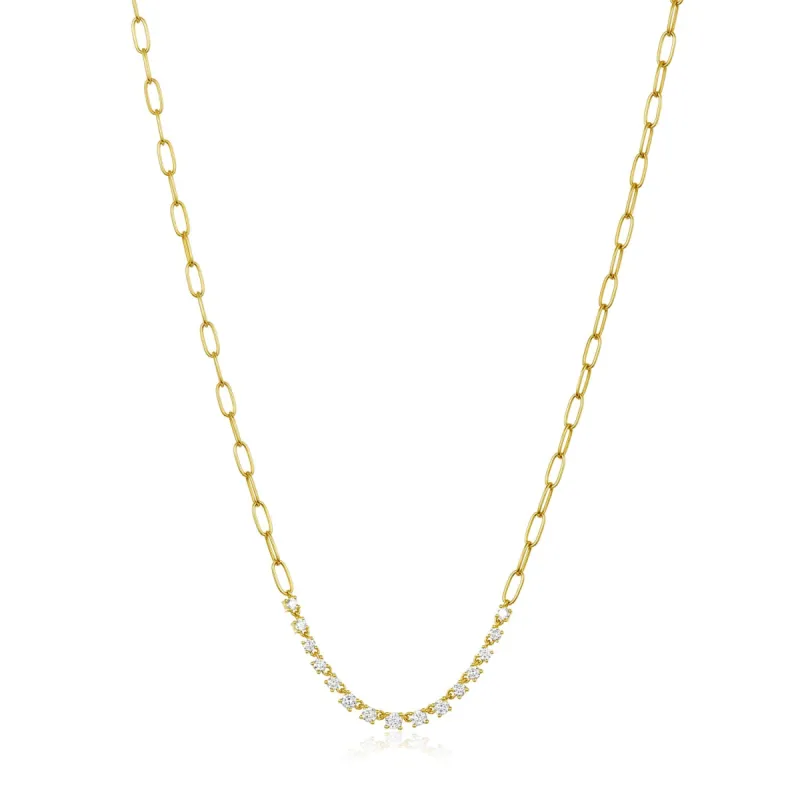 Paper Clip Chain Diamond Necklace sold by LINDSEY LEIGH JEWELRY