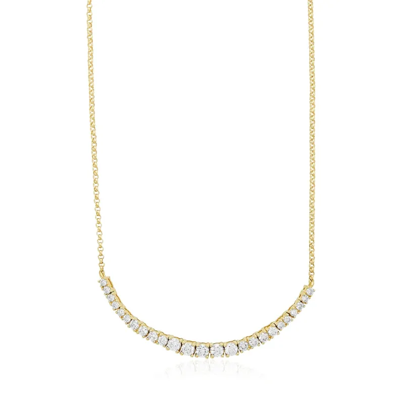 Graduated Basket Set Diamond Necklace sold by LINDSEY LEIGH JEWELRY