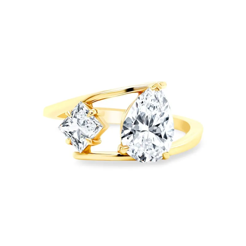 14k Gold Handcrafted Patra Pavé Diamond Ring - Jewelry