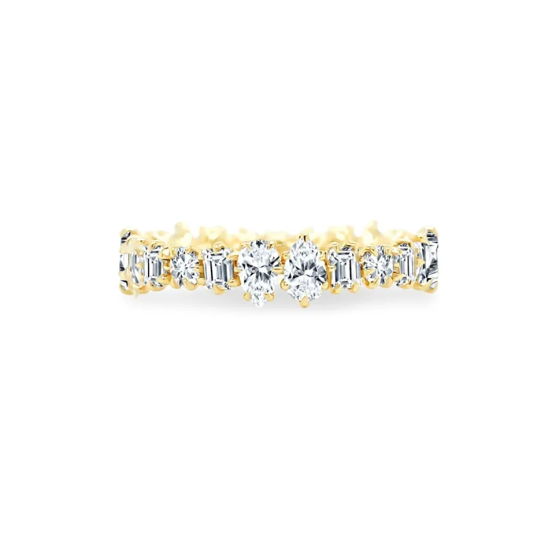 Multi Shape Eagle Prong Band sold by LINDSEY LEIGH JEWELRY