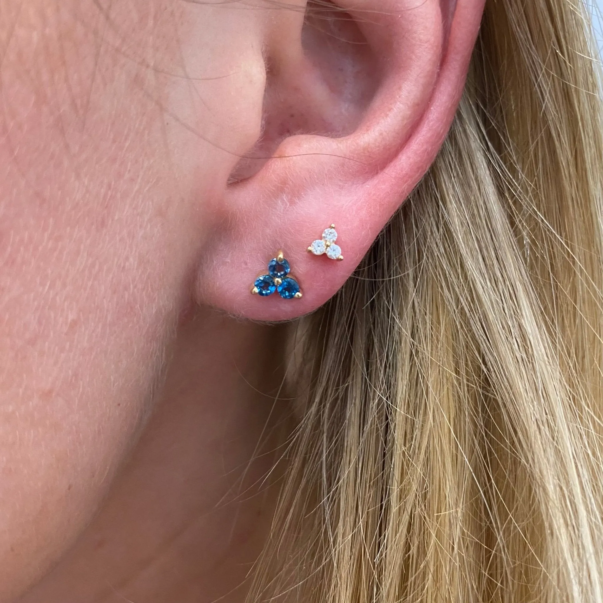 Diamond Trio Studs sold by LINDSEY LEIGH JEWELRY product image thumbnail 4