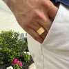 Men's Brushed Signet Ring sold by LINDSEY LEIGH JEWELRY