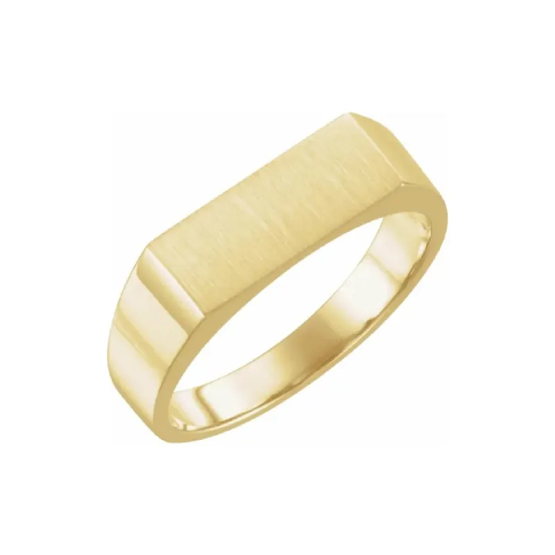 Men's Brushed Signet Ring sold by LINDSEY LEIGH JEWELRY