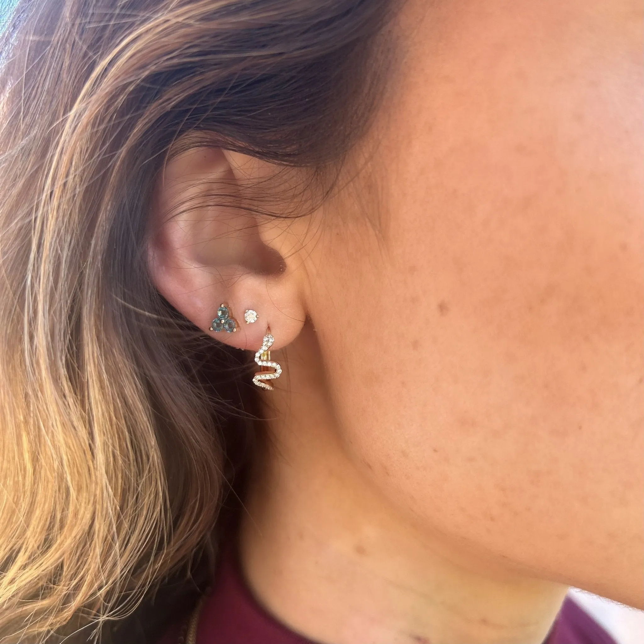 Pave Snake Small Hoops sold by LINDSEY LEIGH JEWELRY product image thumbnail 4