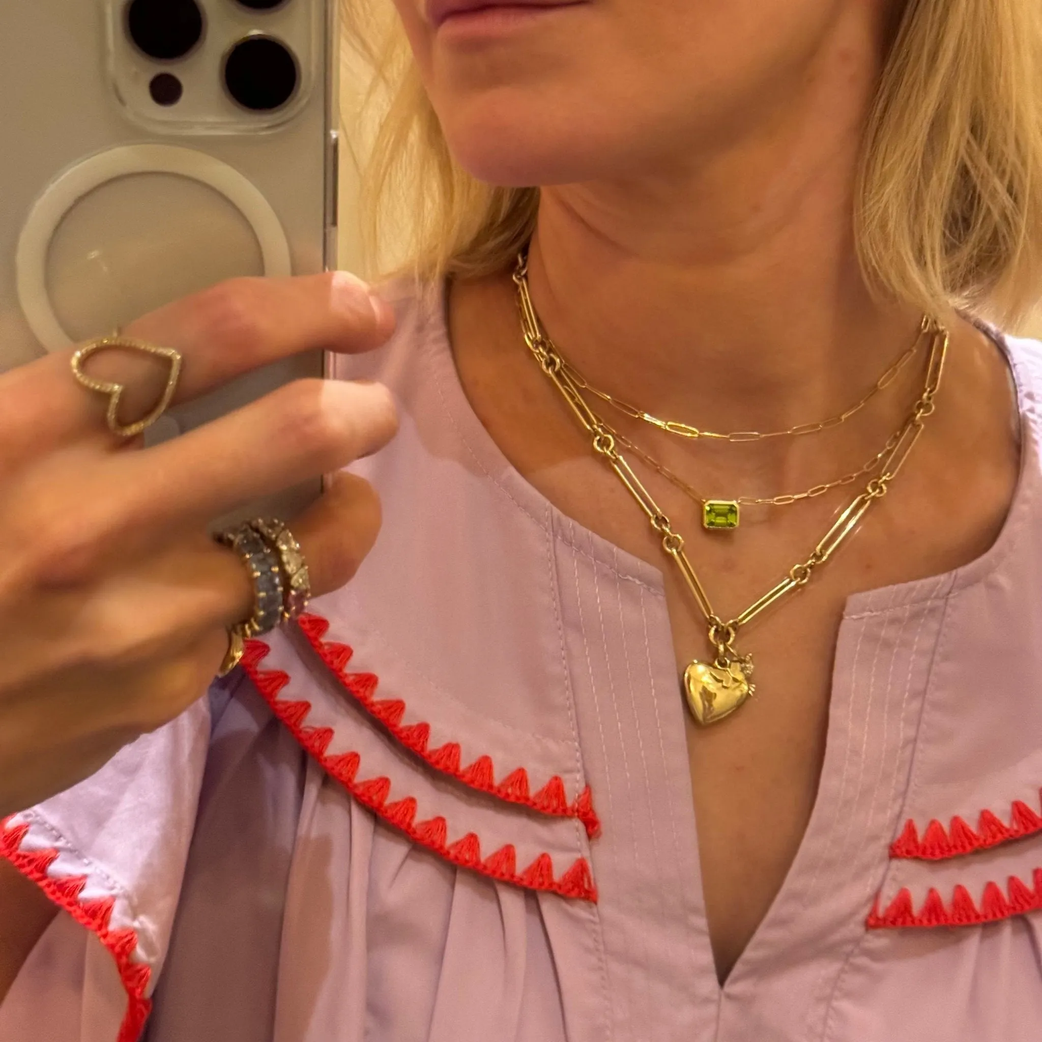 Gold Puffy Heart Locket Charm sold by LINDSEY LEIGH JEWELRY product image thumbnail 2