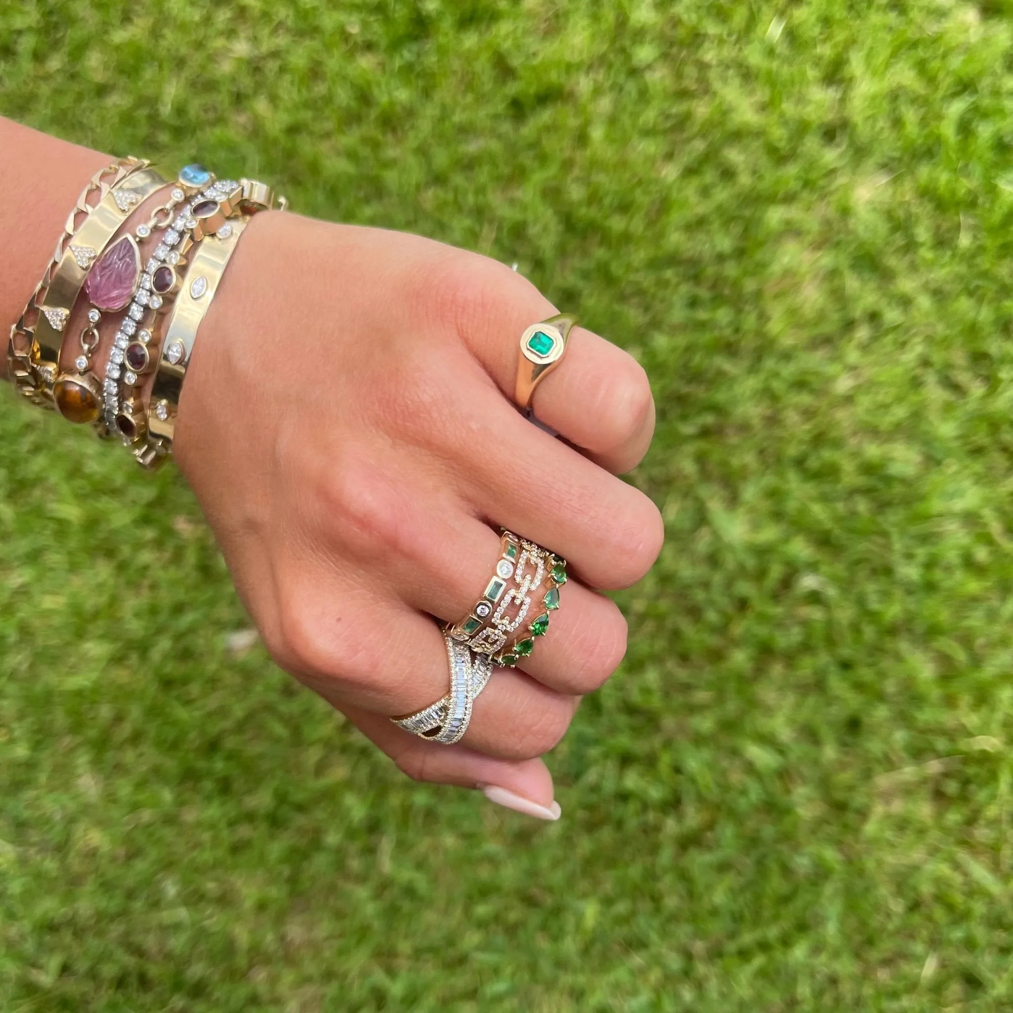 Halfway Diamond Link Band sold by LINDSEY LEIGH JEWELRY product image thumbnail 3