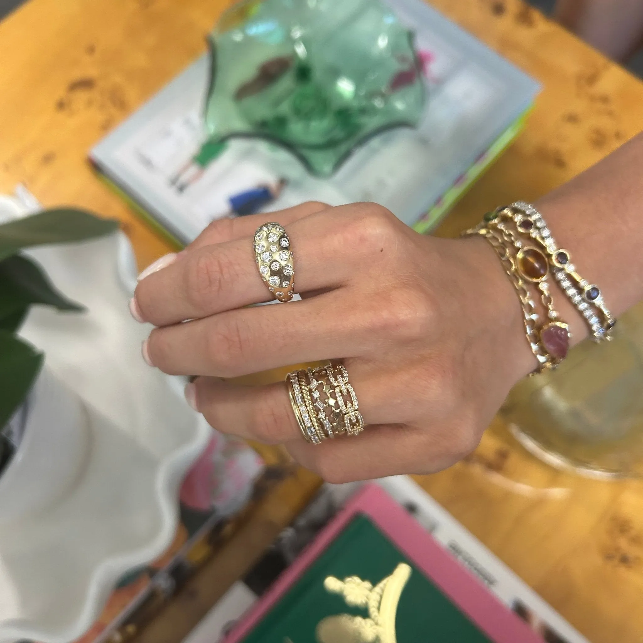 Halfway Diamond Link Band sold by LINDSEY LEIGH JEWELRY product image thumbnail 5