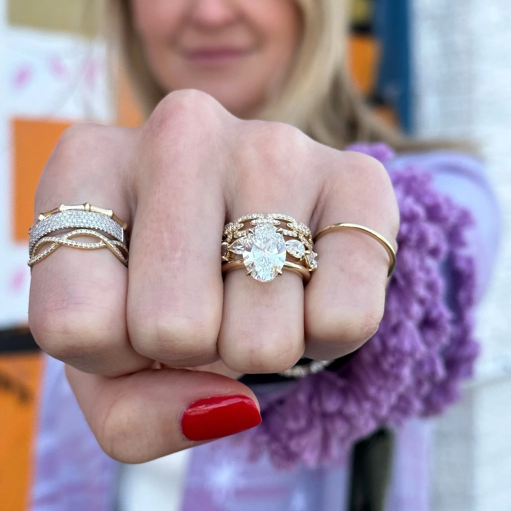 Halfway Diamond Link Band sold by LINDSEY LEIGH JEWELRY product image thumbnail 4