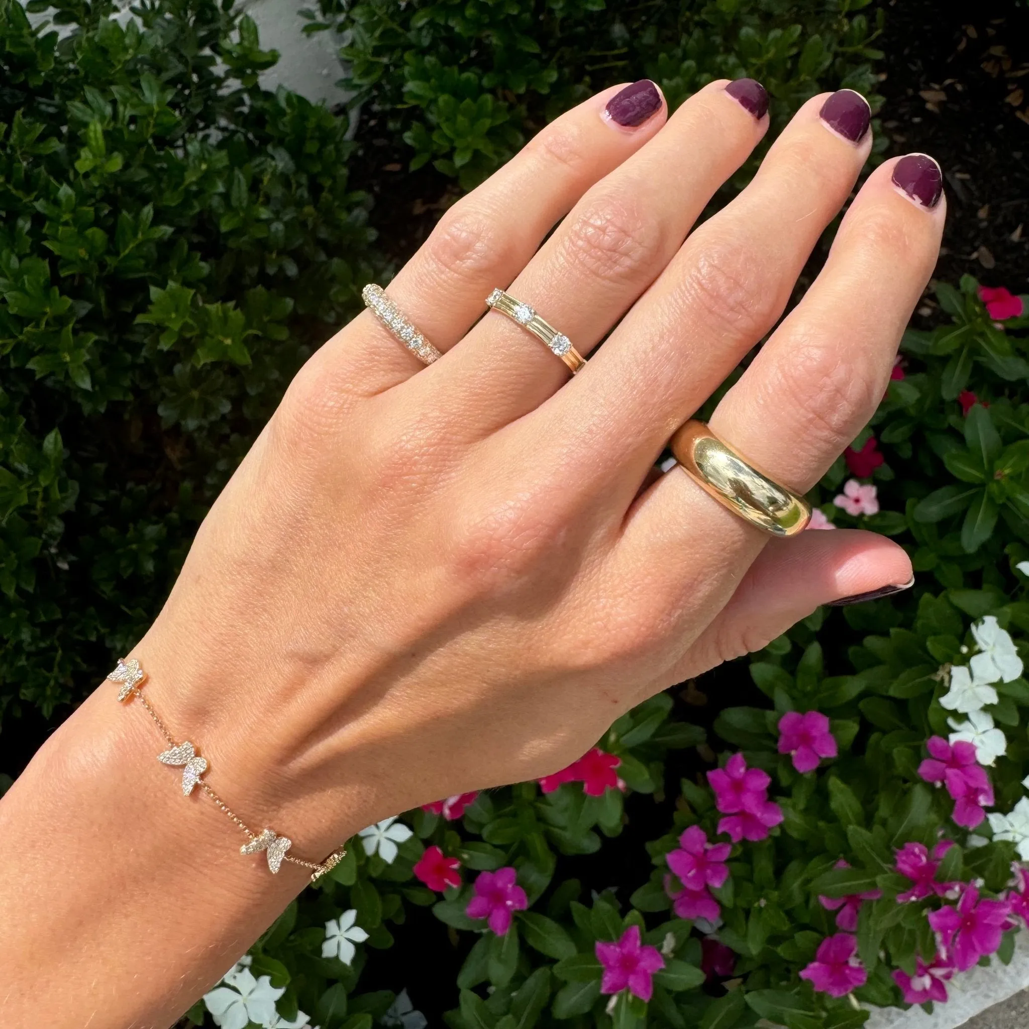 3 Row Diamond Signet Ring sold by LINDSEY LEIGH JEWELRY product image thumbnail 2