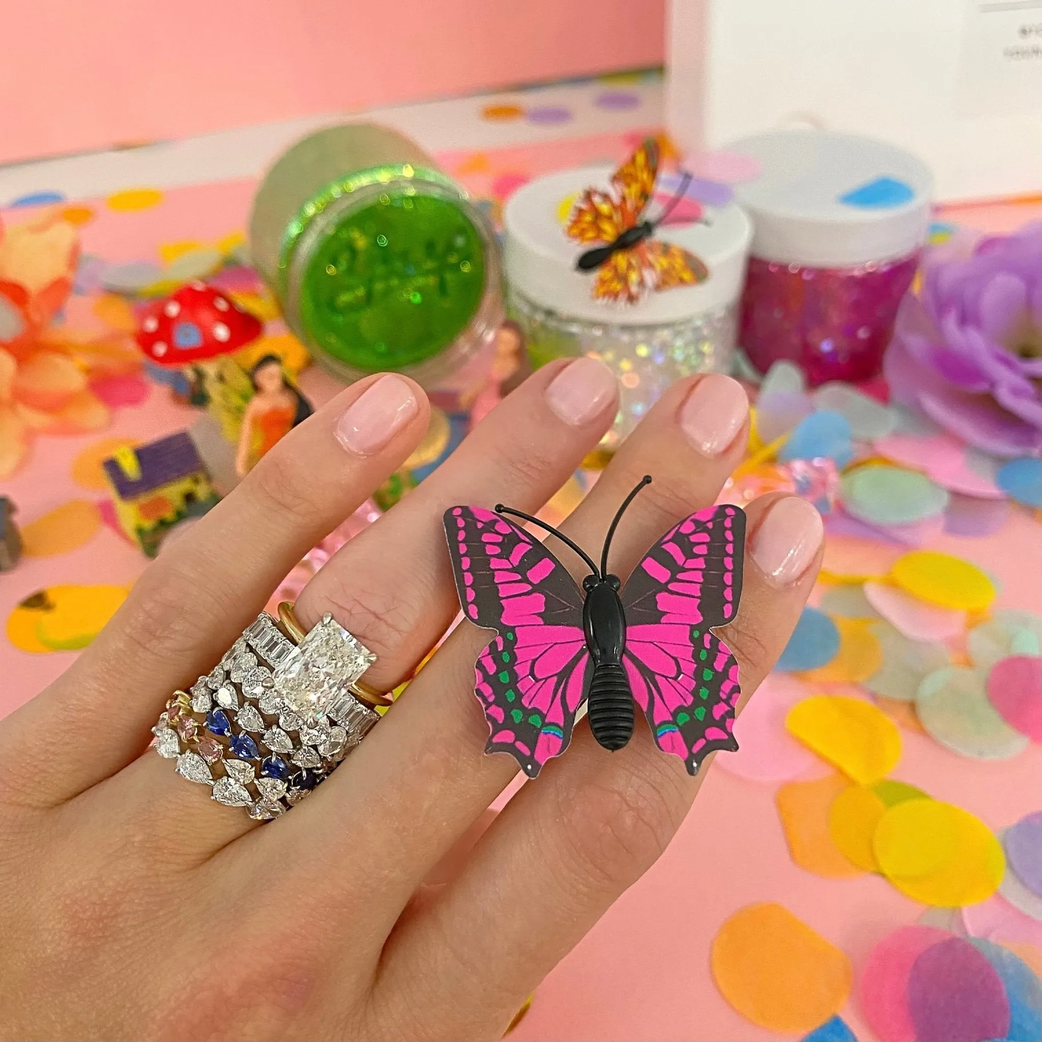 North/South Emerald Cut Diamond Band sold by LINDSEY LEIGH JEWELRY product image thumbnail 2