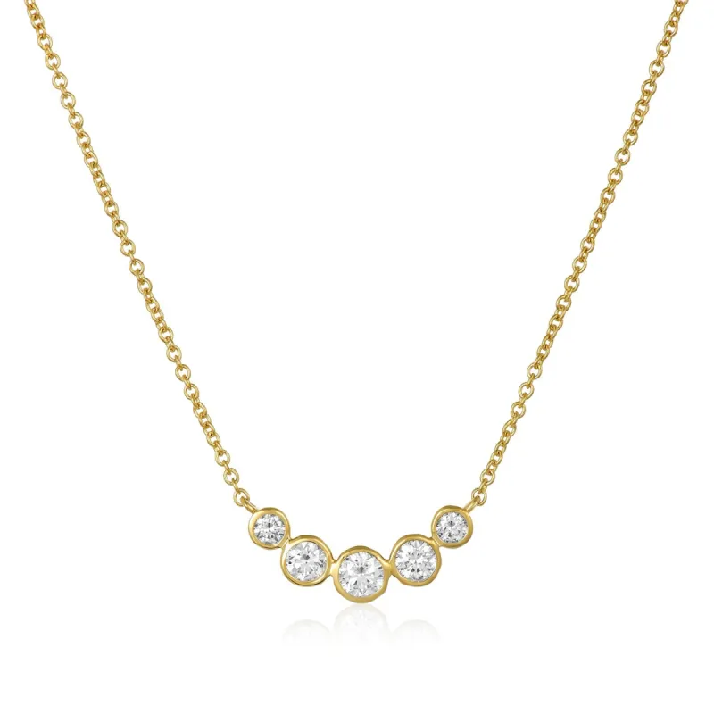 5 Diamond Bubble Necklace sold by LINDSEY LEIGH JEWELRY