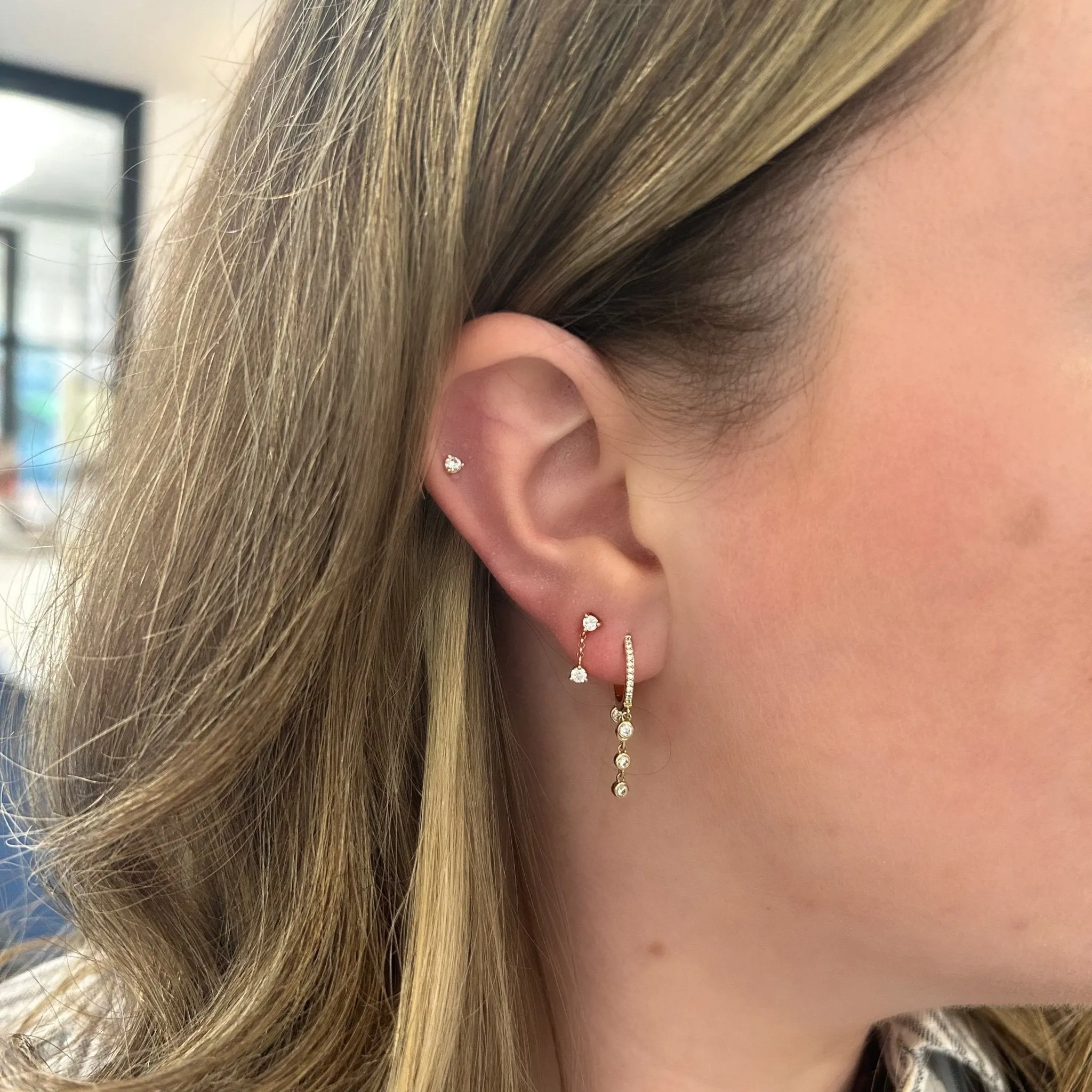 Diamond Drop Stud sold by LINDSEY LEIGH JEWELRY product image thumbnail 3