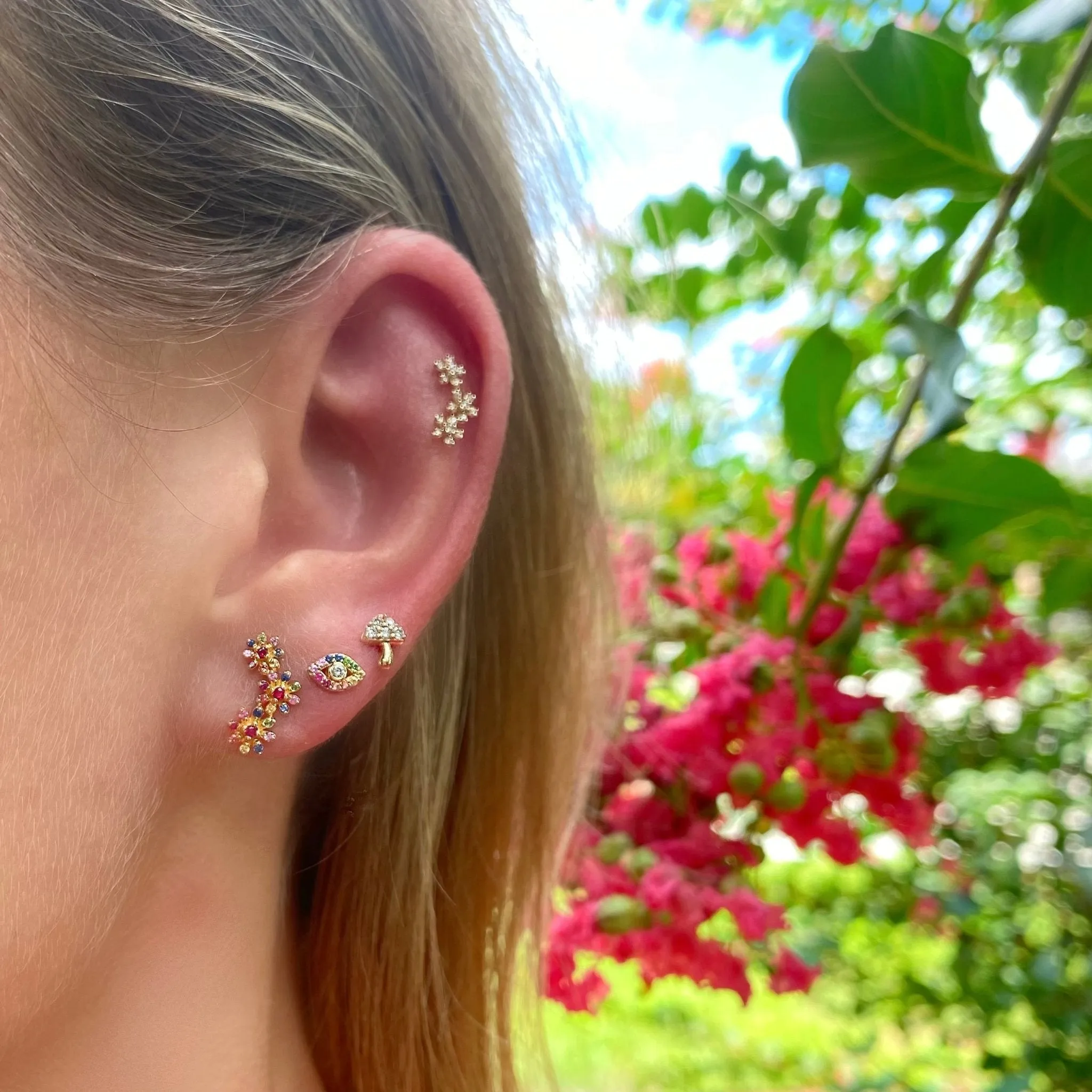 Rainbow Evil Eye Stud sold by LINDSEY LEIGH JEWELRY product image thumbnail 4