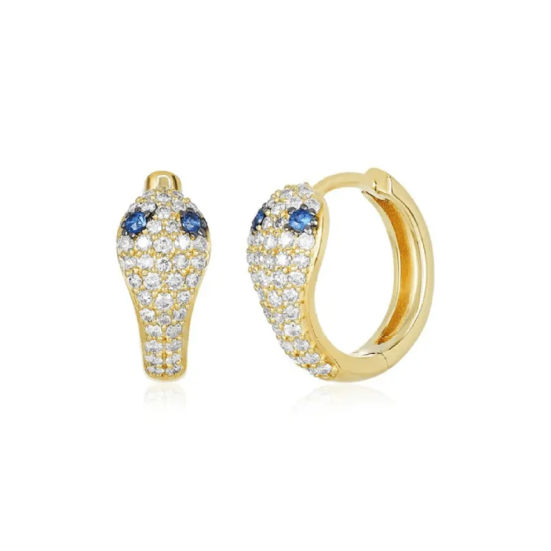 Large Pave Snake Huggie sold by LINDSEY LEIGH JEWELRY