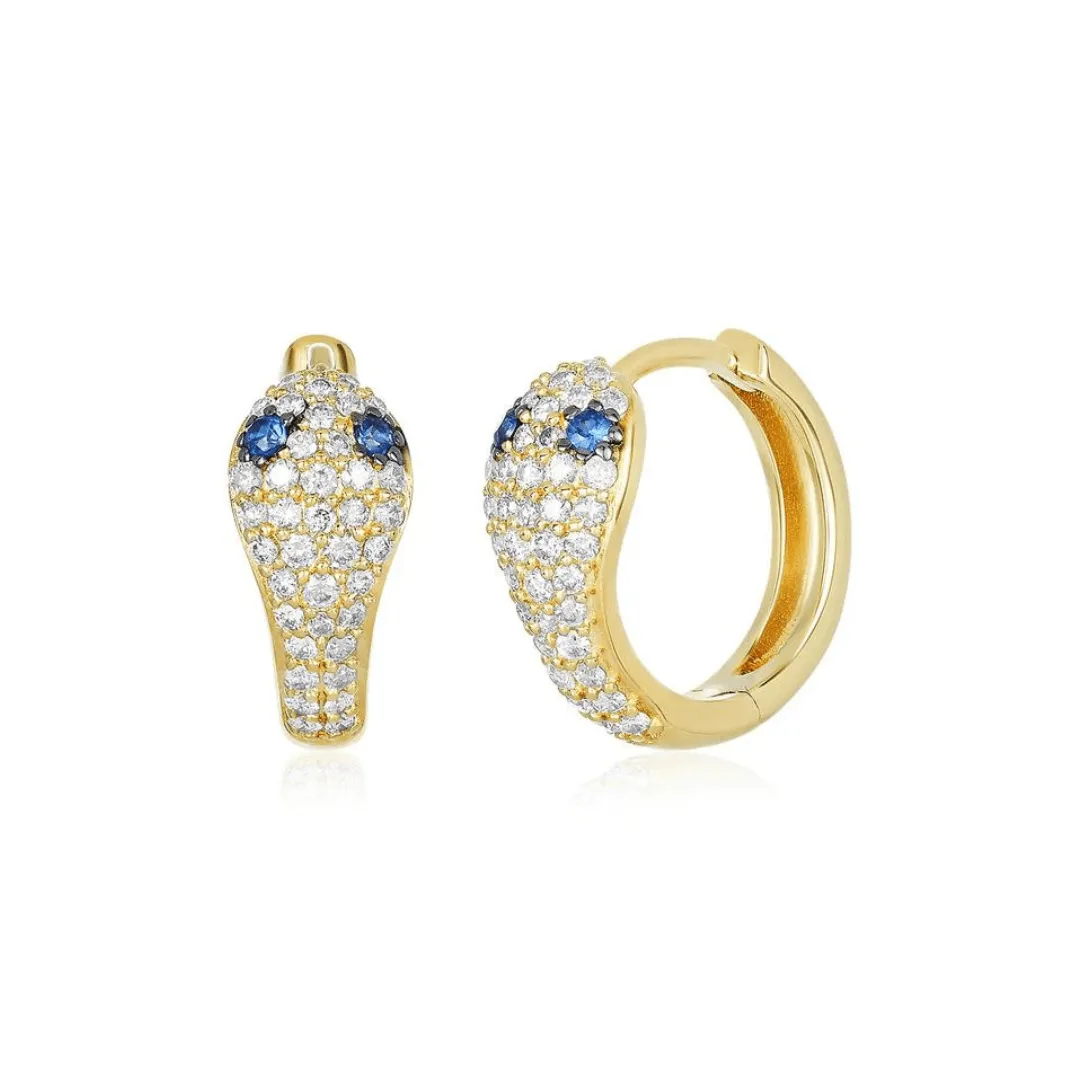 Large Pave Snake Huggie sold by LINDSEY LEIGH JEWELRY