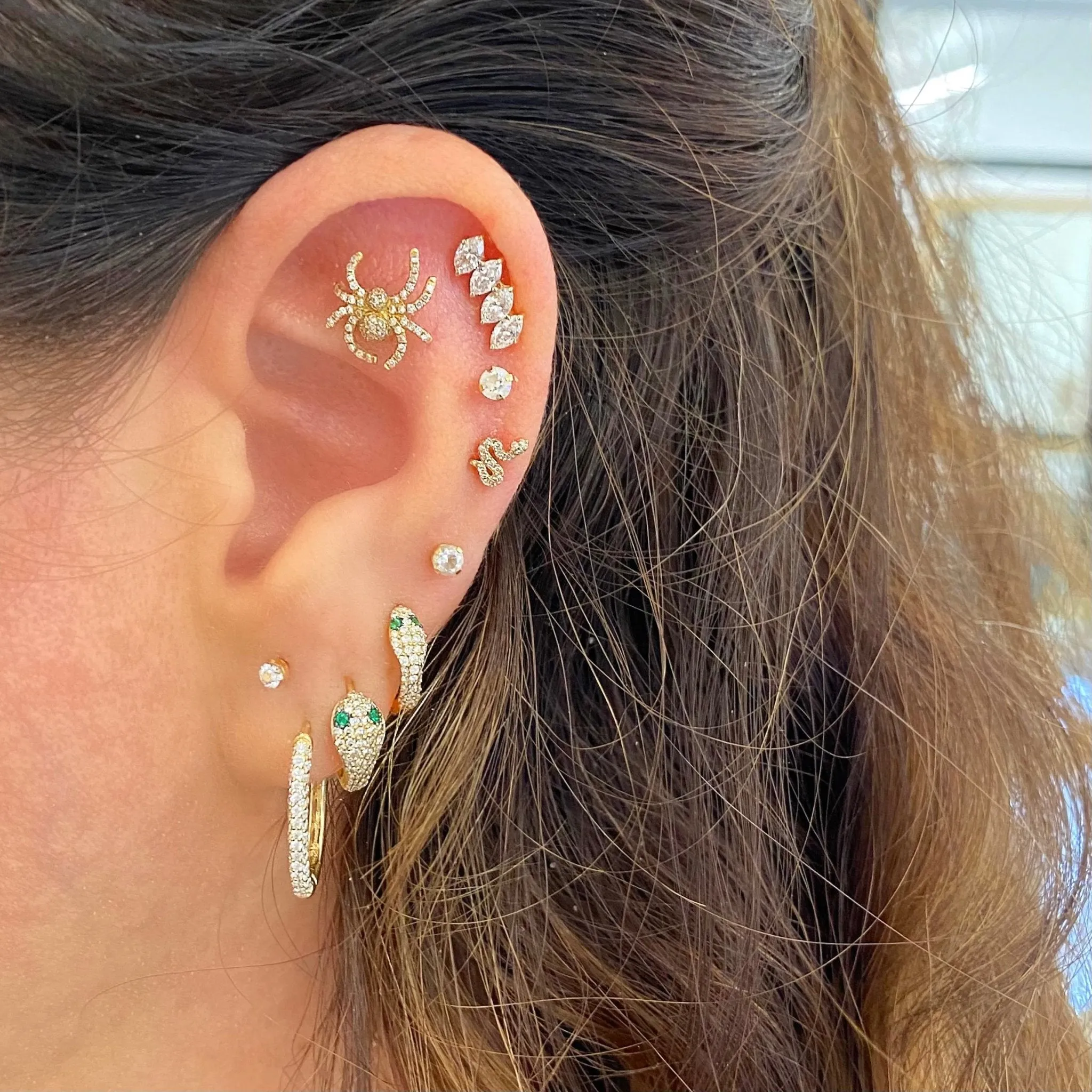 Large Pave Snake Huggie sold by LINDSEY LEIGH JEWELRY product image thumbnail 3