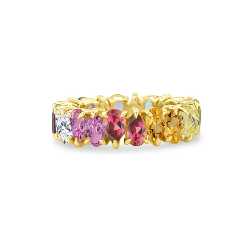 Gemstone Rotating Pear Band sold by LINDSEY LEIGH JEWELRY