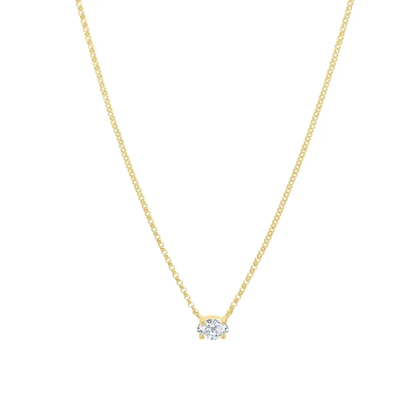 Basket Set Oval Necklace sold by LINDSEY LEIGH JEWELRY