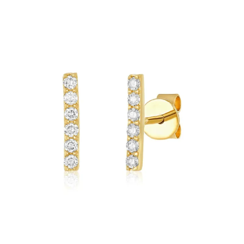 Classic Diamond Bar Studs sold by LINDSEY LEIGH JEWELRY