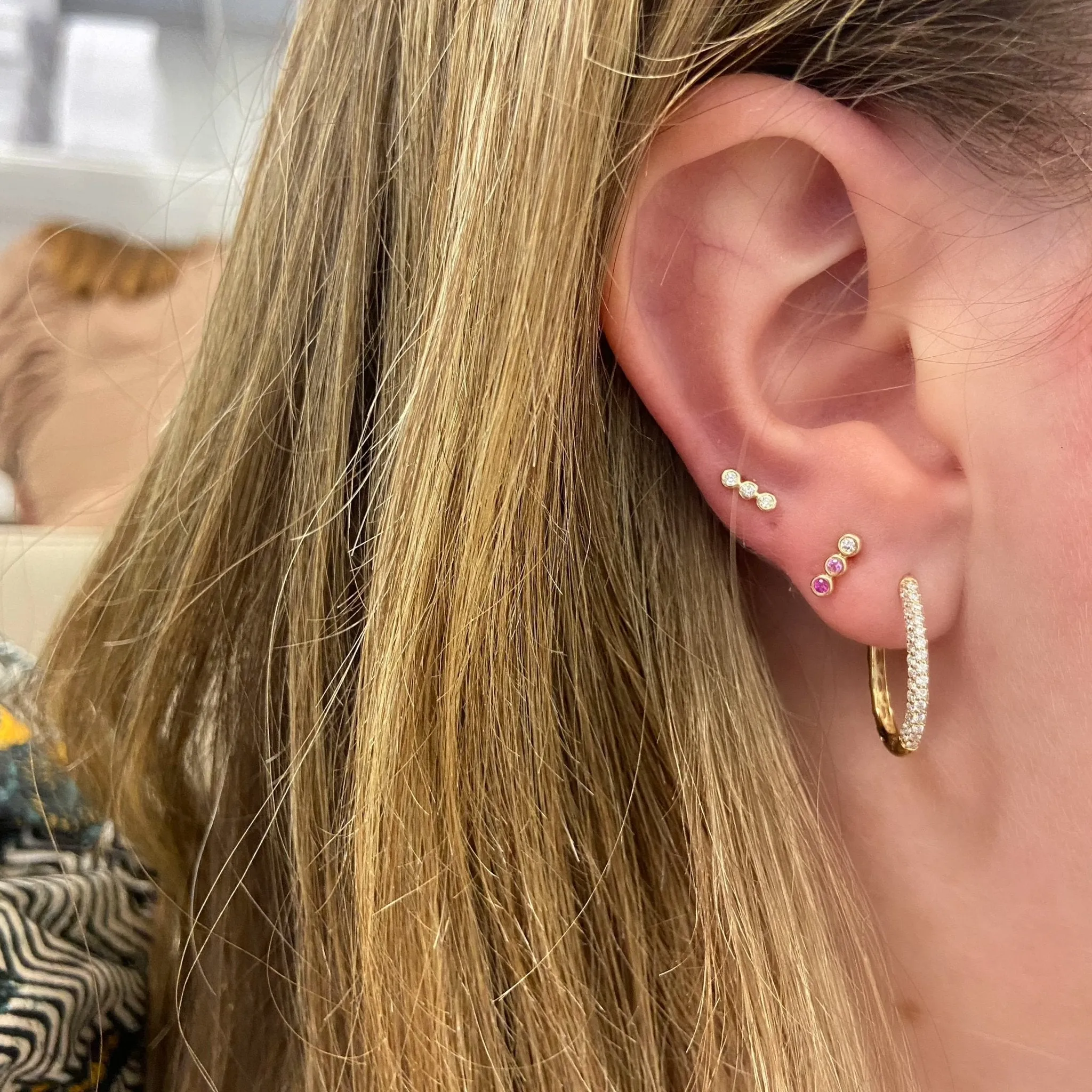 Triple Bubble Bar Stud sold by LINDSEY LEIGH JEWELRY product image thumbnail 4